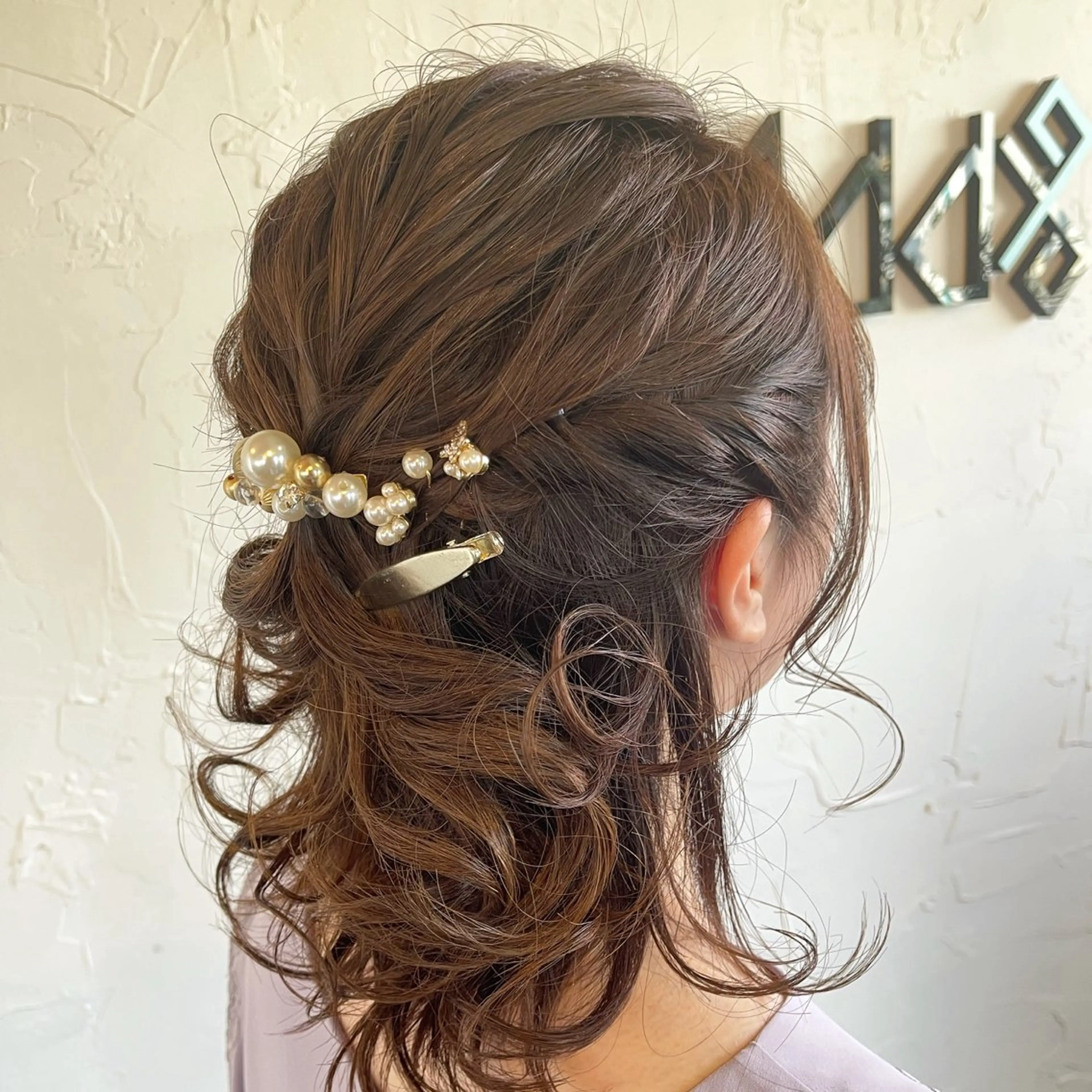 ミディアム カラー パーマ ヘアアレンジ Add9 柳田健登のヘアスタイル