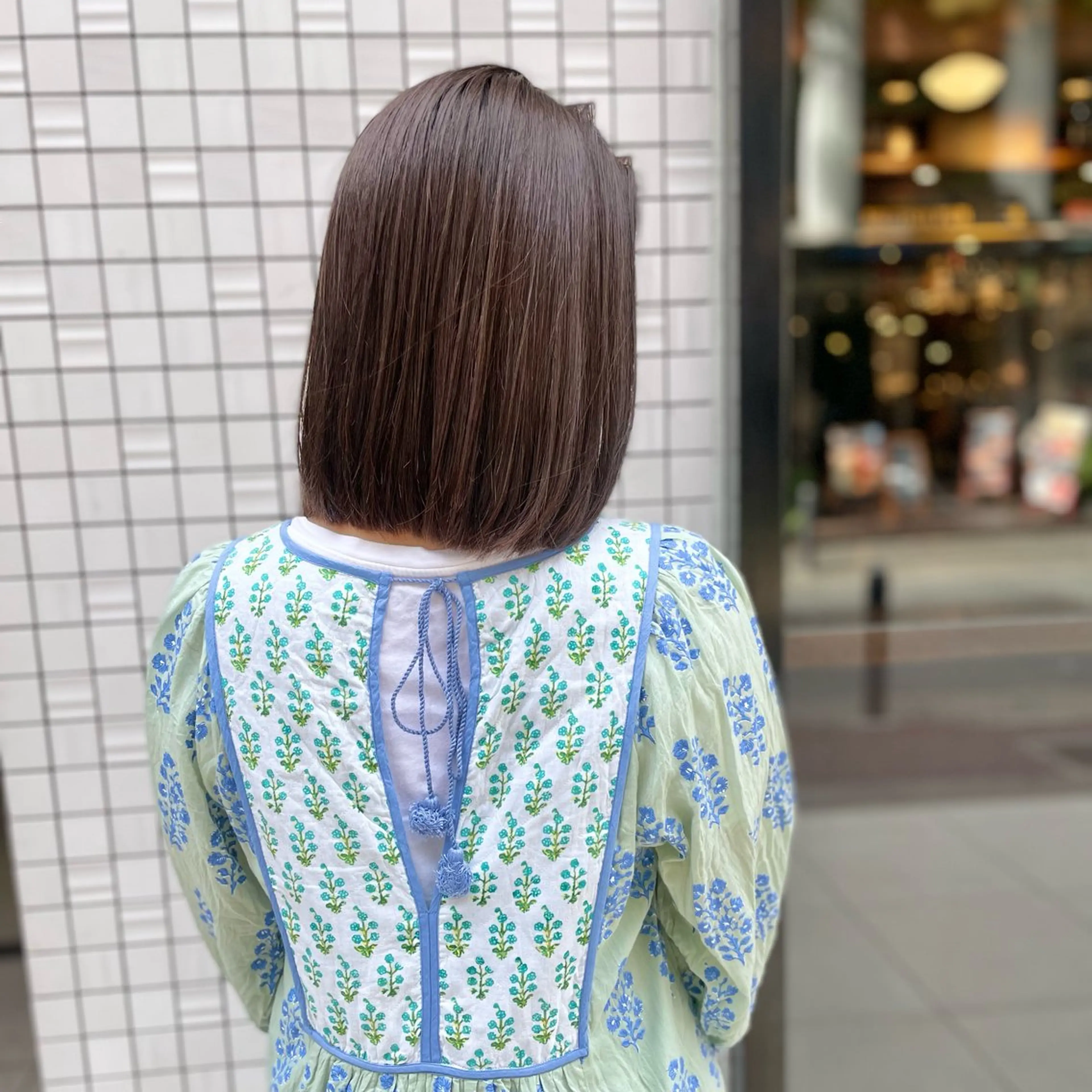 セミロング カラー ブラウンカラー 透明感カラー HARUNA🤍 大人ショートヘアのヘアスタイル