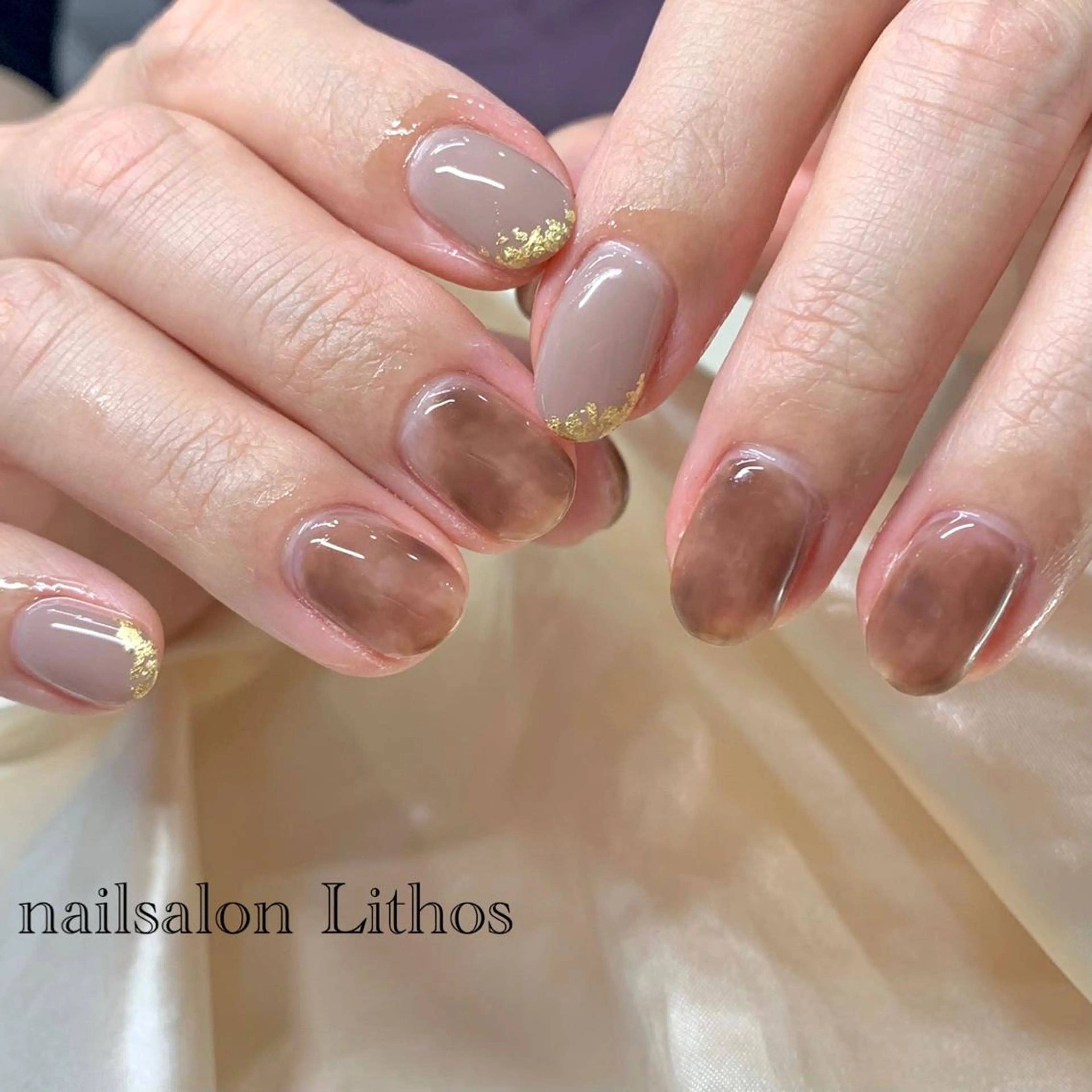 ネイル べっ甲ネイル オフィスネイル ハンドネイル nailsalon Lithos所属・nailsalon Recontreのネイルデザイン