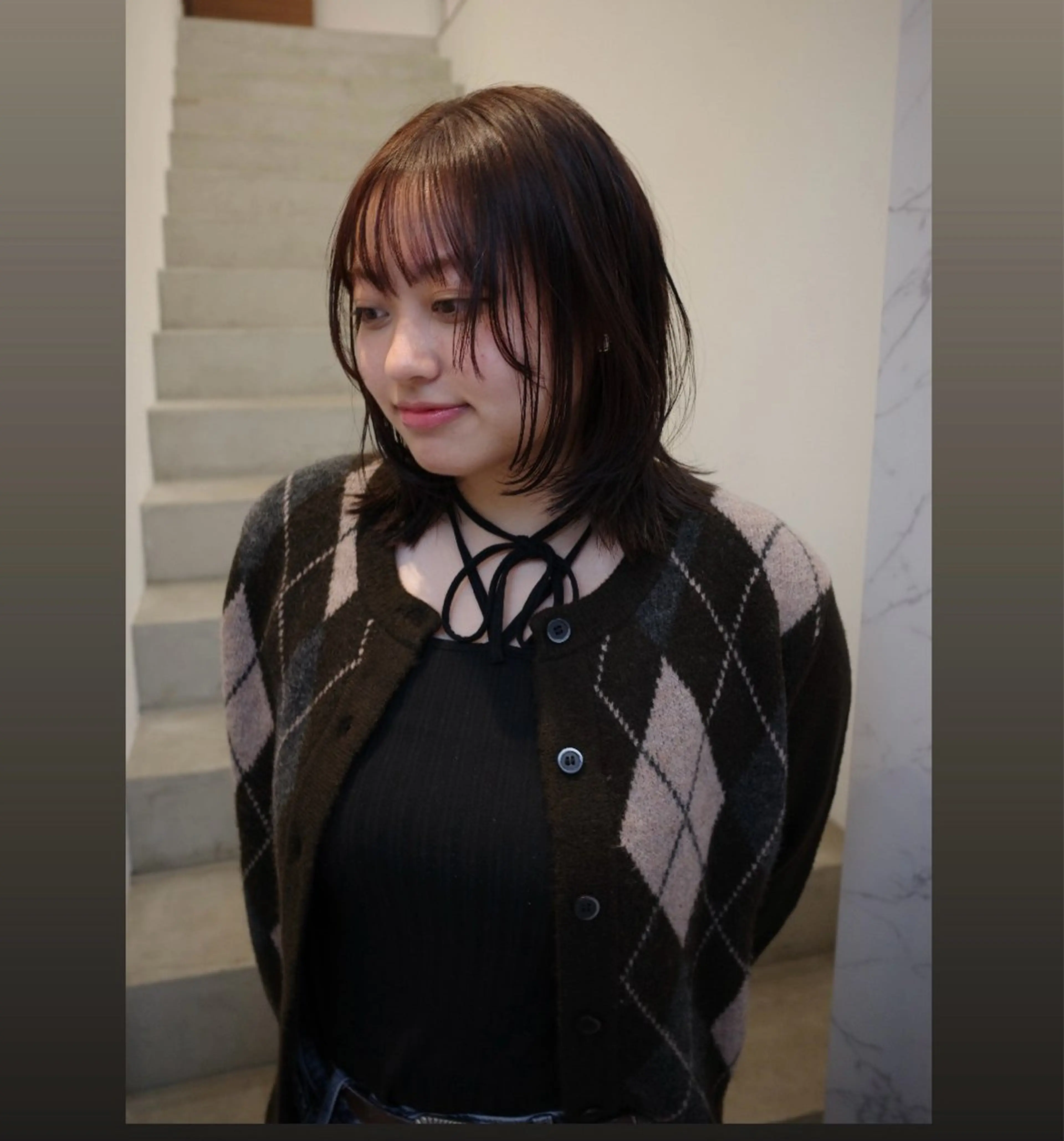 ミディアム ミユ/ショート/ カットモデル/名東区のヘアスタイル