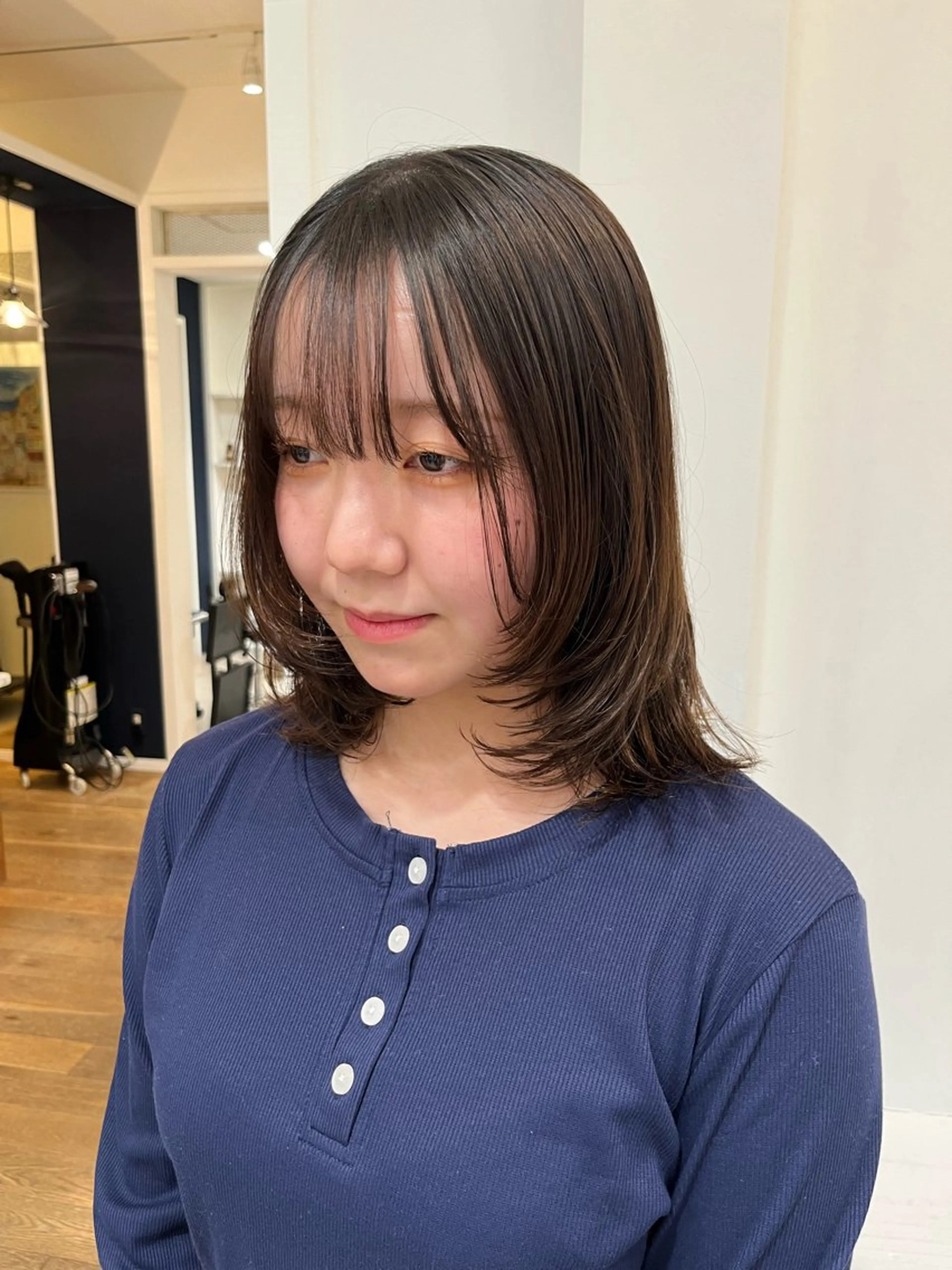 ミディアム ショートボブ ボブ 無料カットモデル‪✨ ✂️Nanami🌷のヘアスタイル