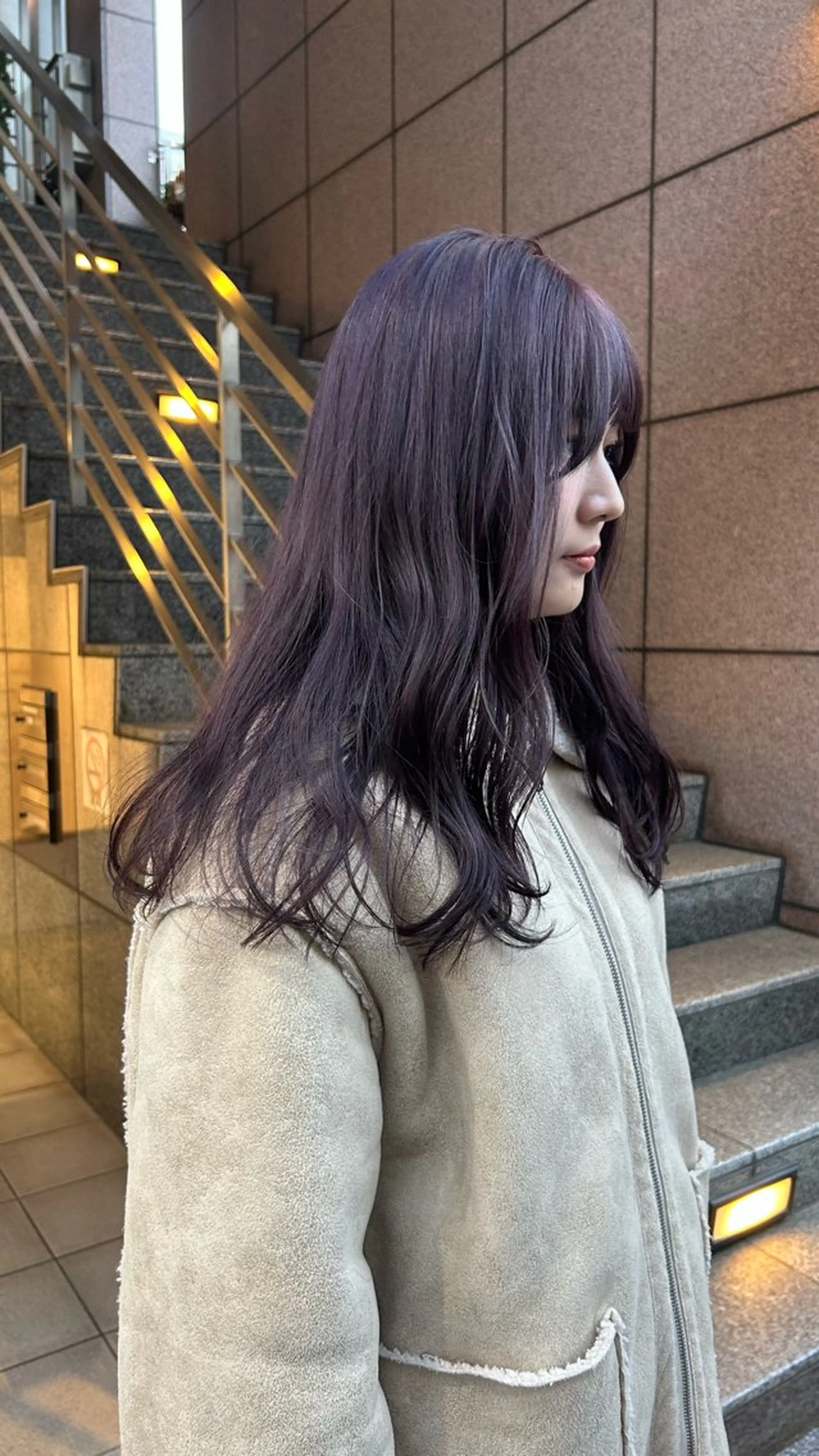 ミディアム カラー カット ヘアカラー トリートメント じゅわっと暖色カラー 🍊Moemiのヘアスタイル