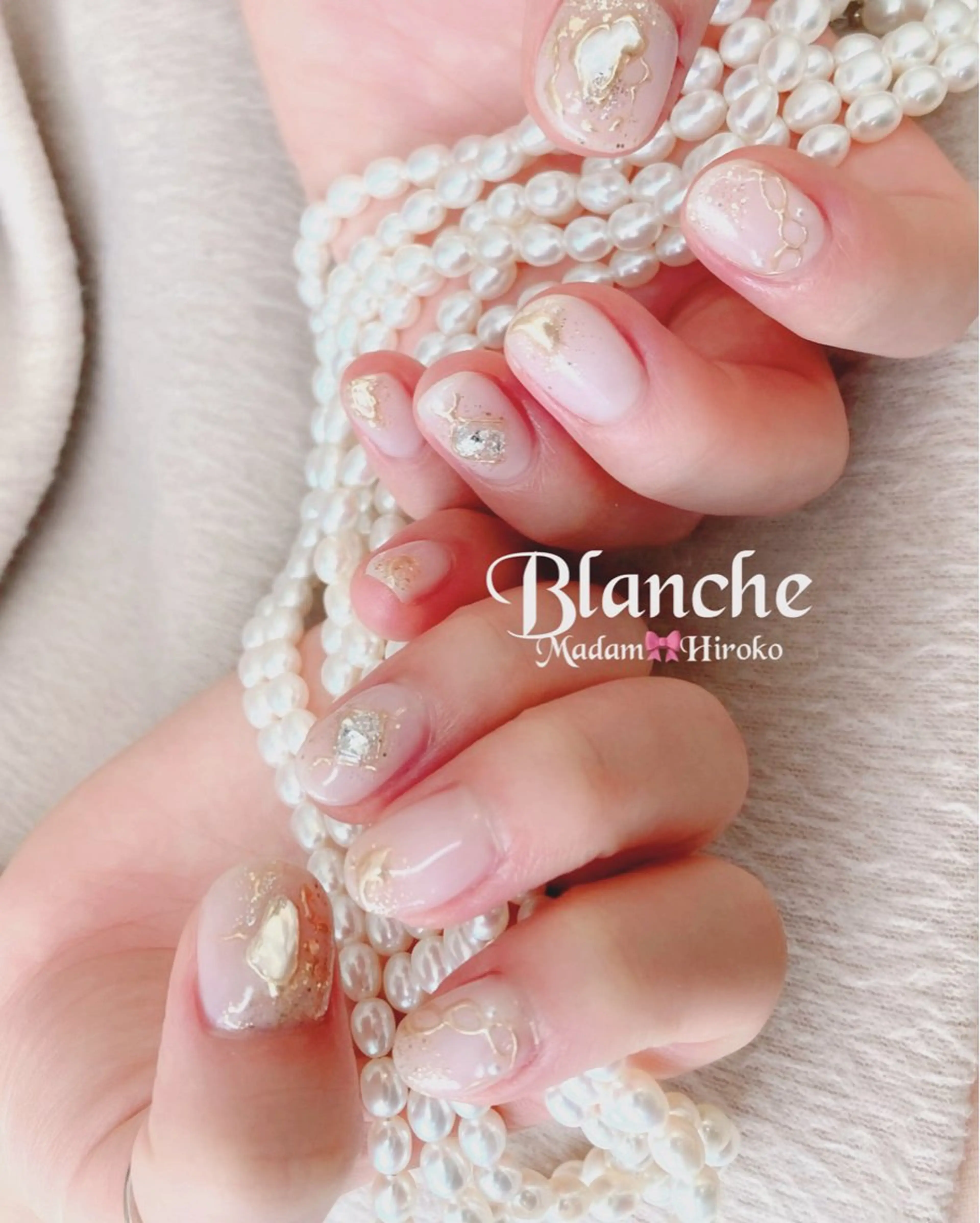 ネイル クリアネイル ミラーネイル ホワイト Lianネイル 寛子Lianのネイルデザイン