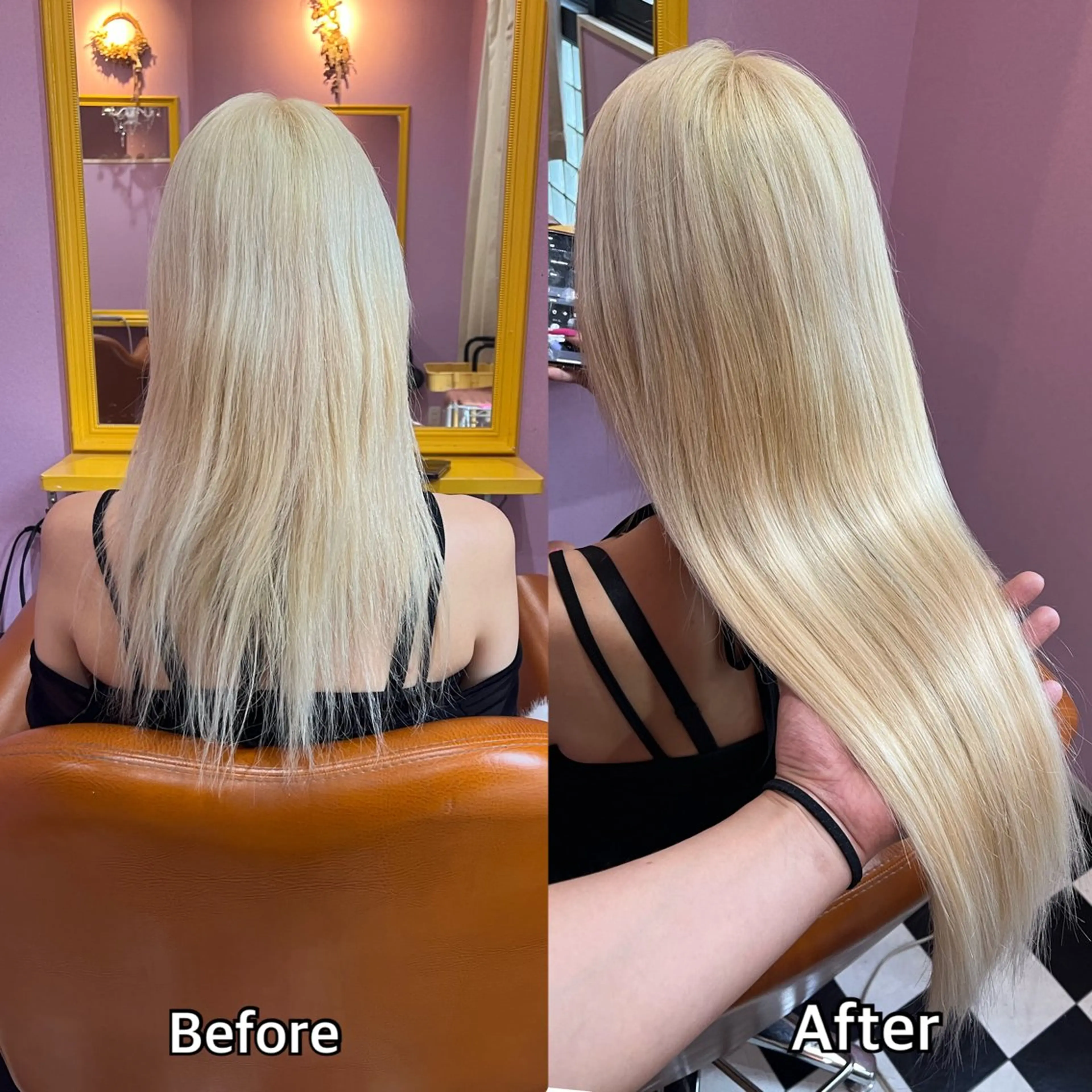 ロング シール＋ちび編み込み エクステ梅田🐨のヘアスタイル