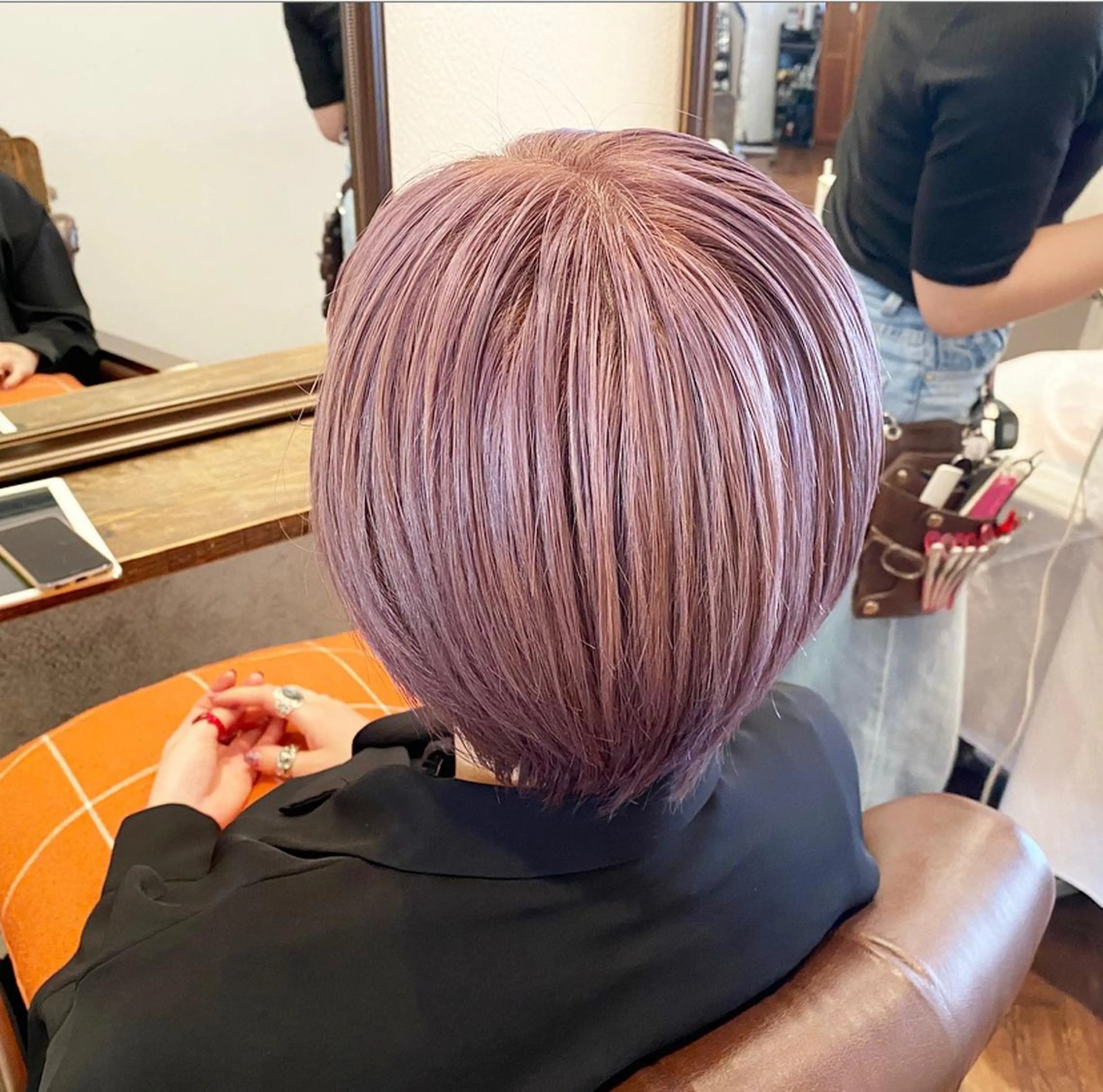 ショート カラー ラベンダーカラー ラベンダーピンク ピンクカラー ヘアカラー トリートメント 🌈🌸あおき みちる🌟💗のヘアスタイル