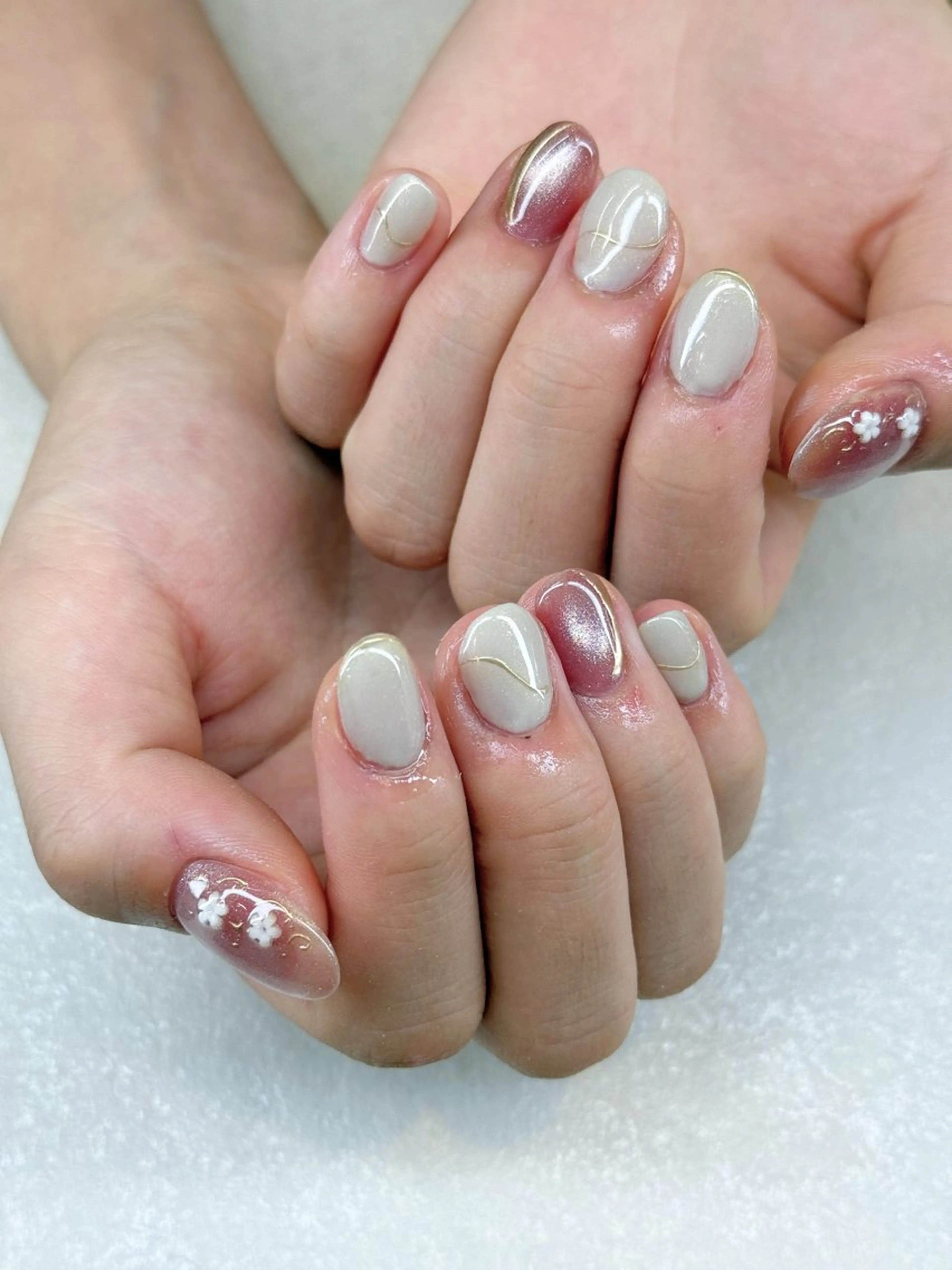 ネイル ハンドネイル Agate miku🎀‧₊のネイルデザイン