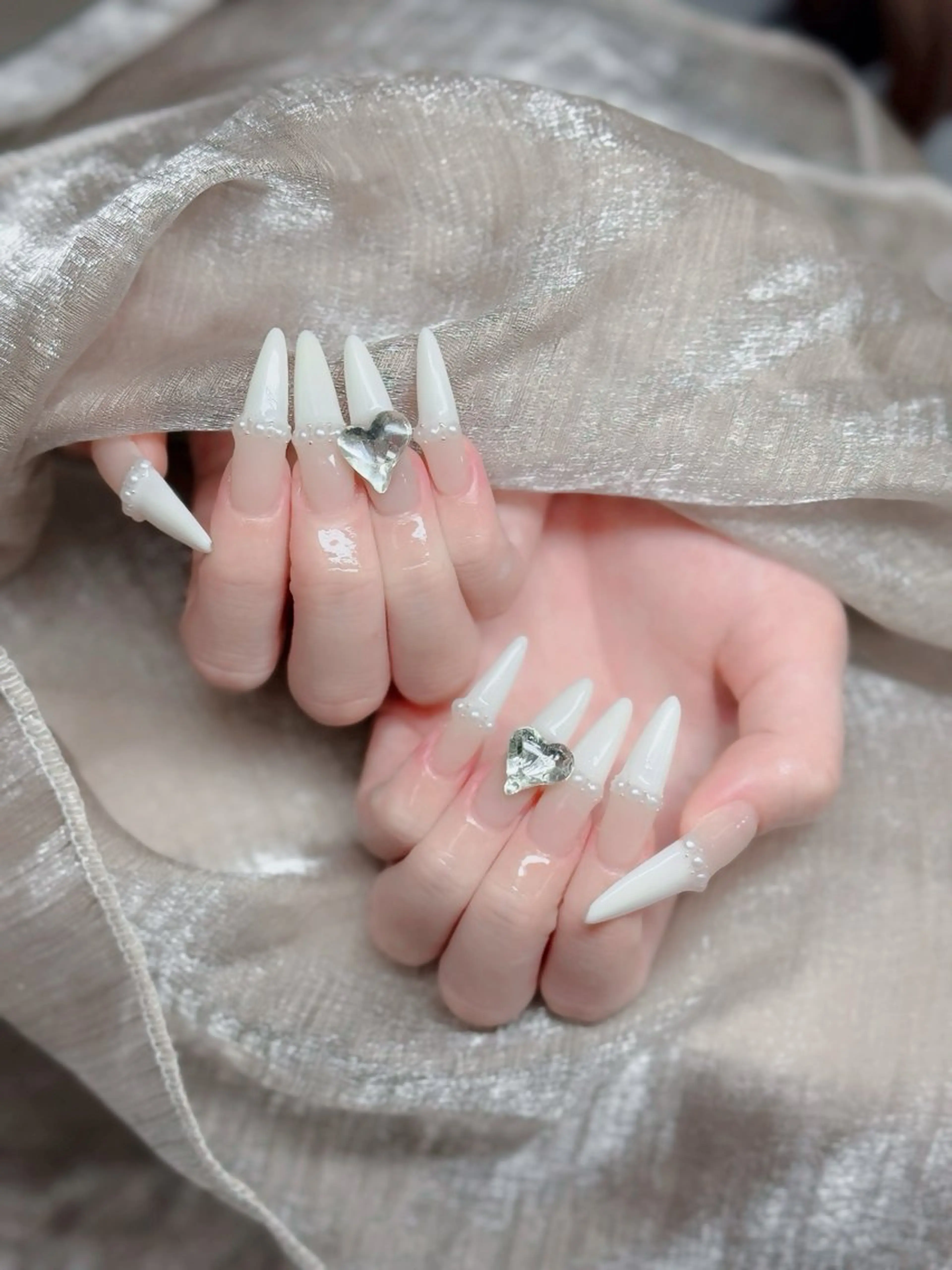 ネイル フットネイル フレンチネイル グラデーション 韓国ネイル ロングネイル ハンドネイル Hani Nail Salonのネイルデザイン