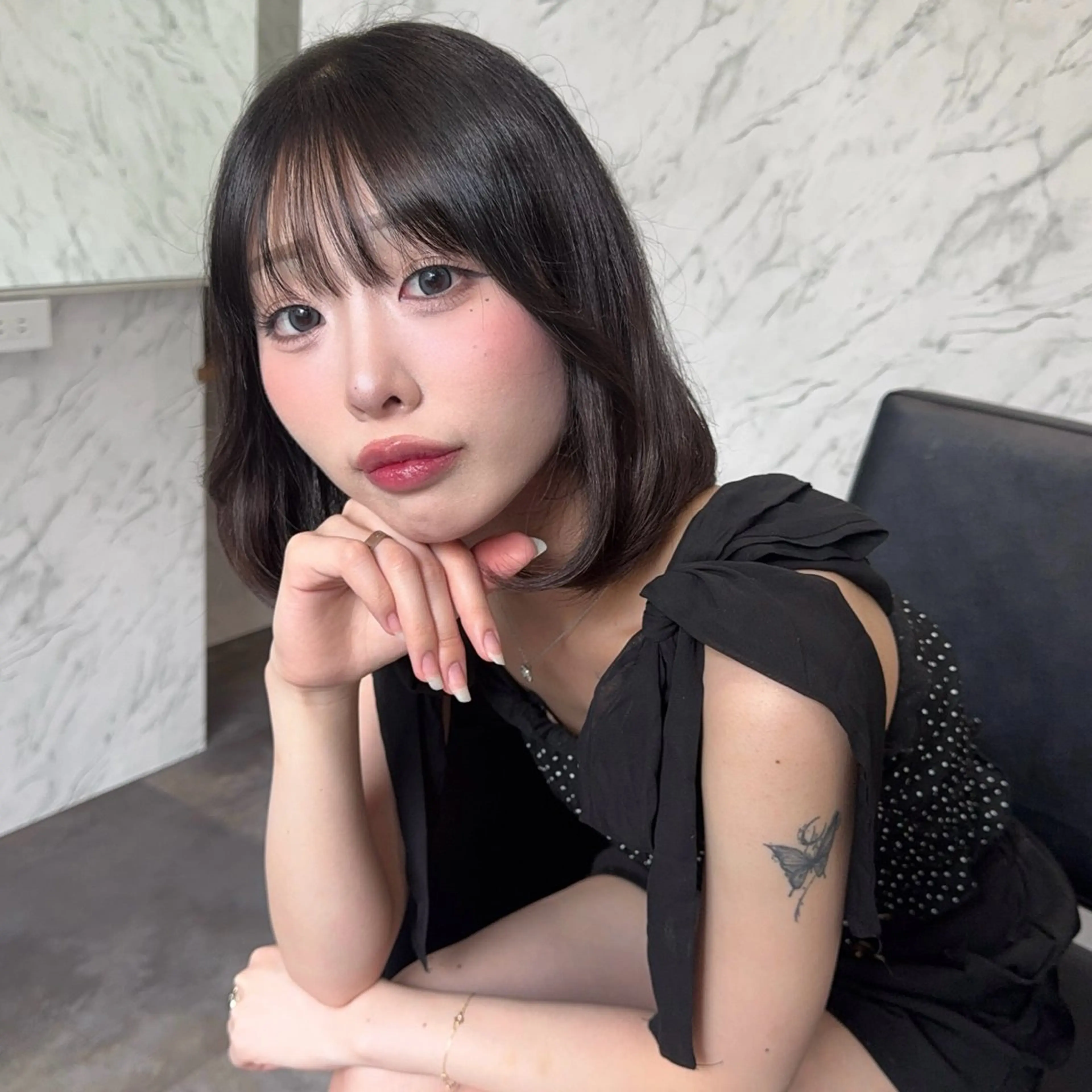 【ご新規様限定】韓国艶髪ワンカラー🥣🖤+ツヤ出しトリートメント🧴の写真