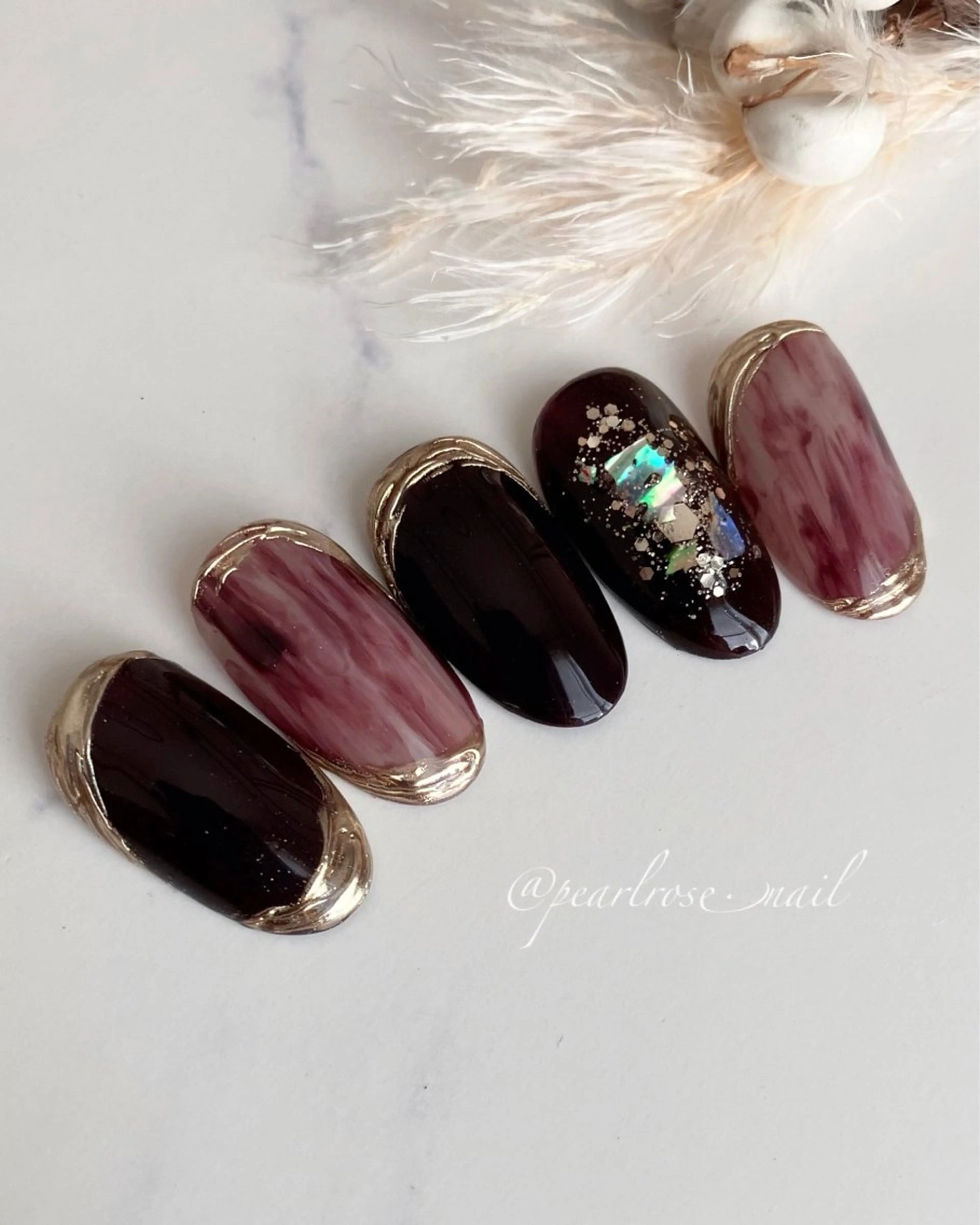 ネイル ボルドー ハンドネイル Beauty salon Ryu・ange所属・RyuAnge リュアンジュのその他イメージ