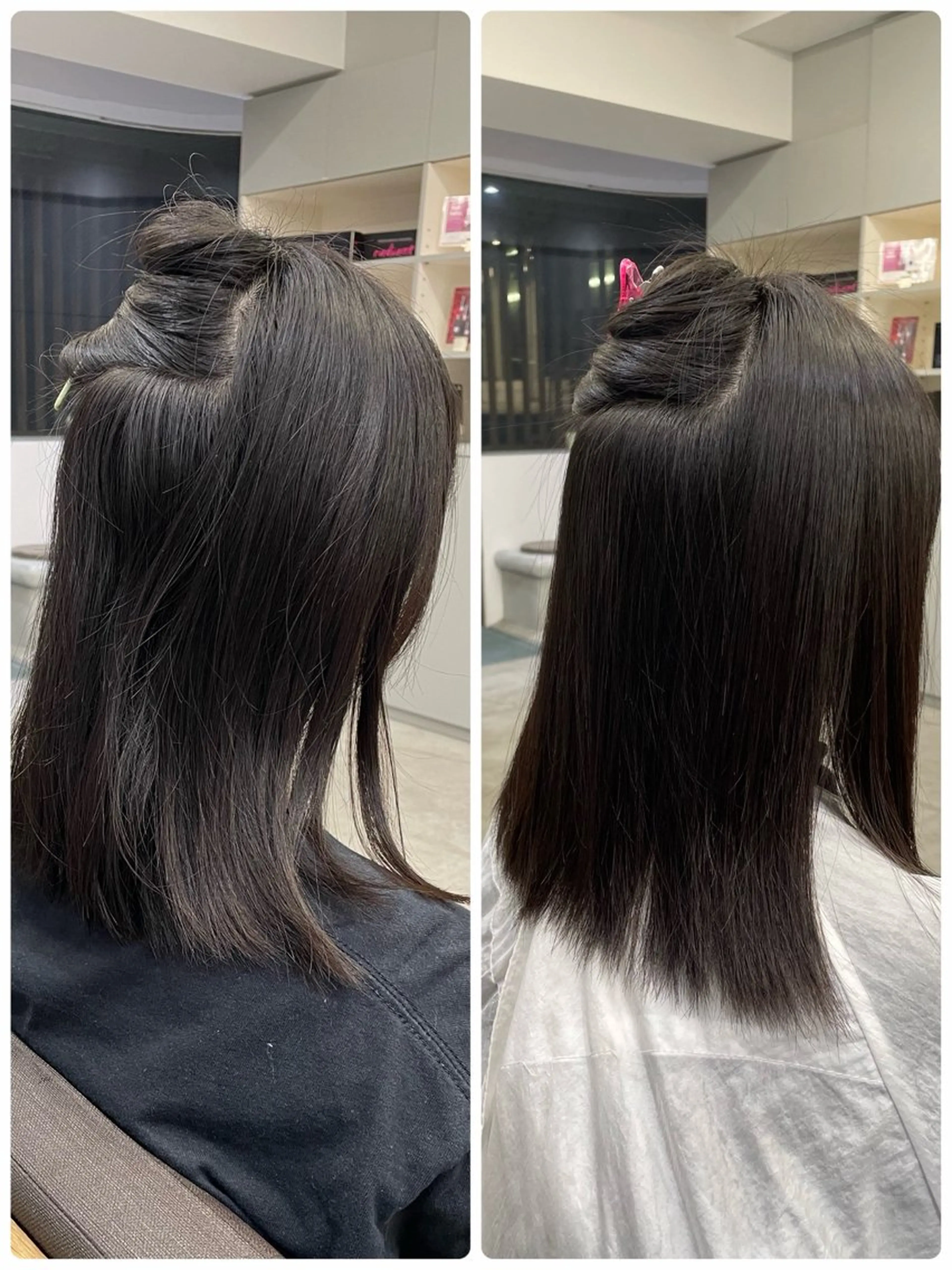 ミディアム 縮毛矯正 絶対綺麗な暖色カラー 🎯あります✨増渕✨のヘアスタイル