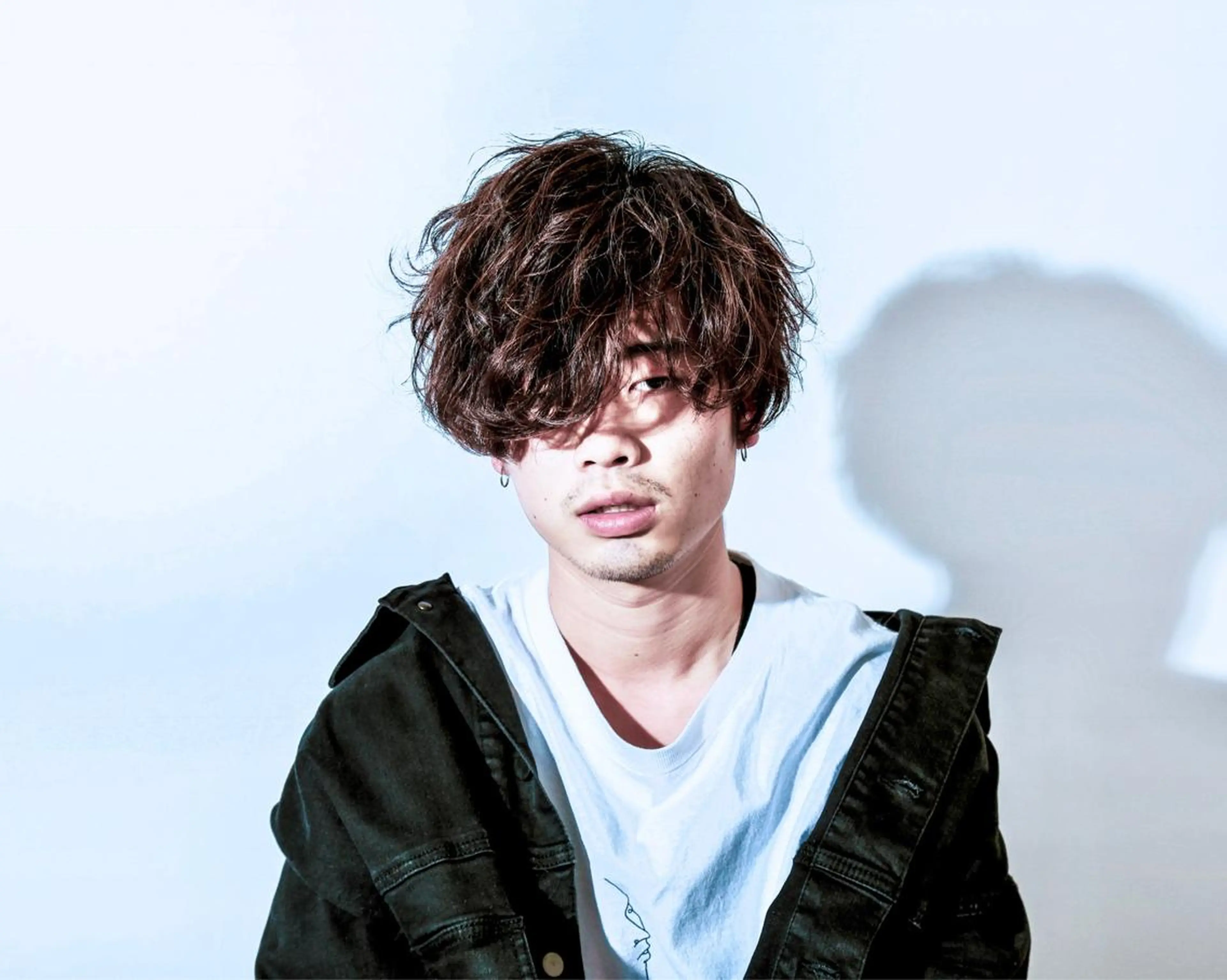 ミディアム カラー パーマ メンズ 増渕 駿介のヘアスタイル