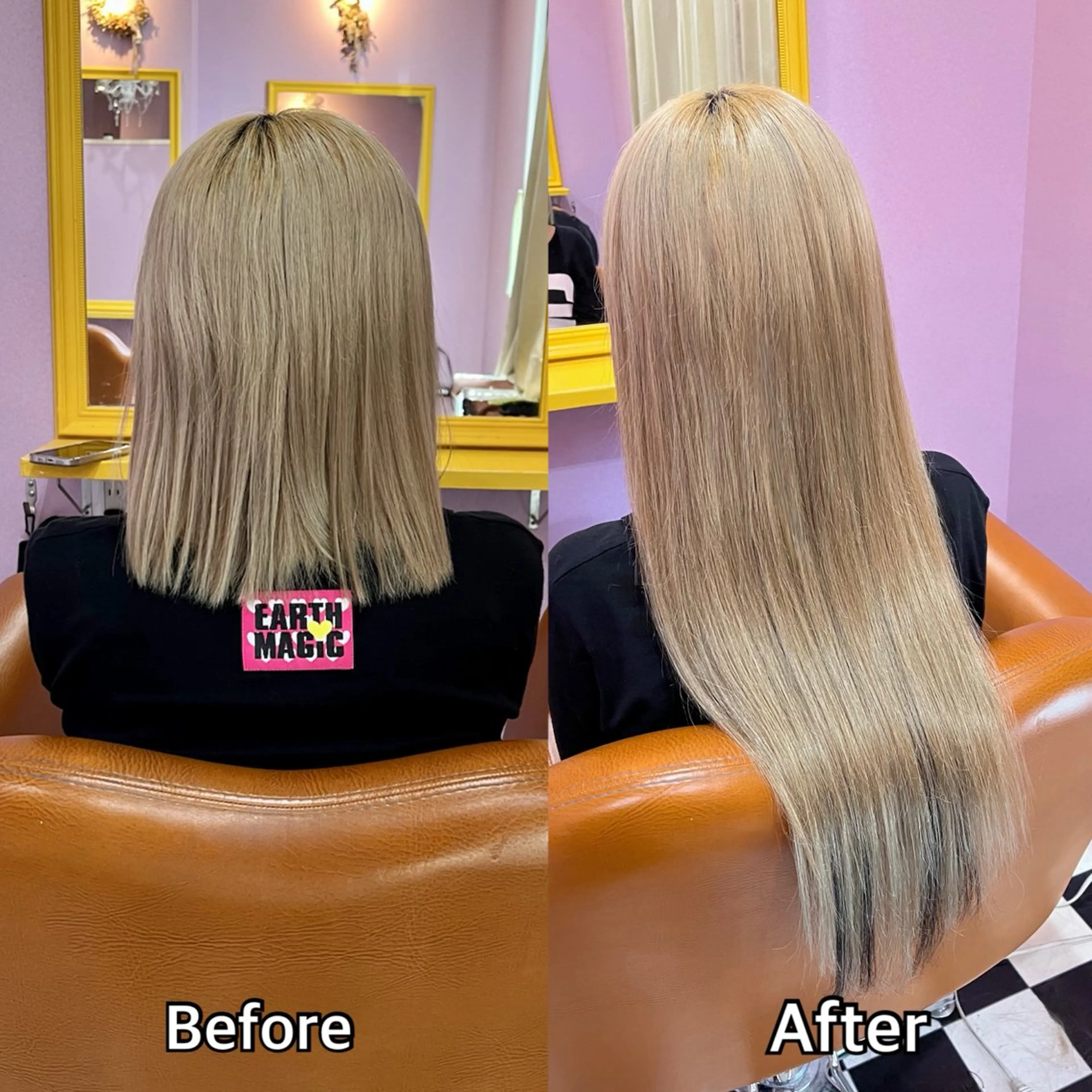 ロング シール＋ちび編み込み エクステ梅田🐨のヘアスタイル