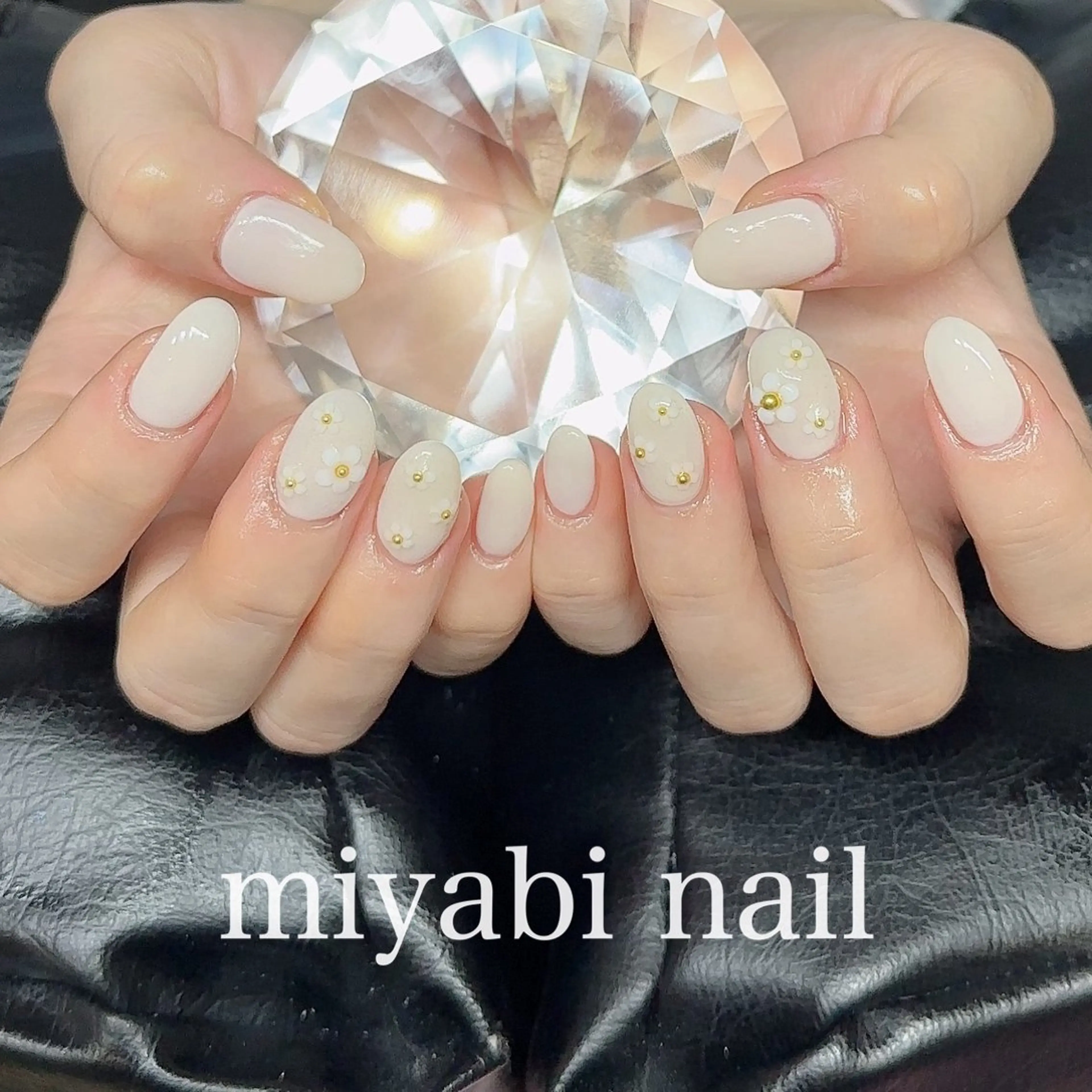 ネイル フラワーネイル 持ち込み シンプルネイル 春ネイル ハンドネイル miyabi nail 桂川駅近くのネイルデザイン