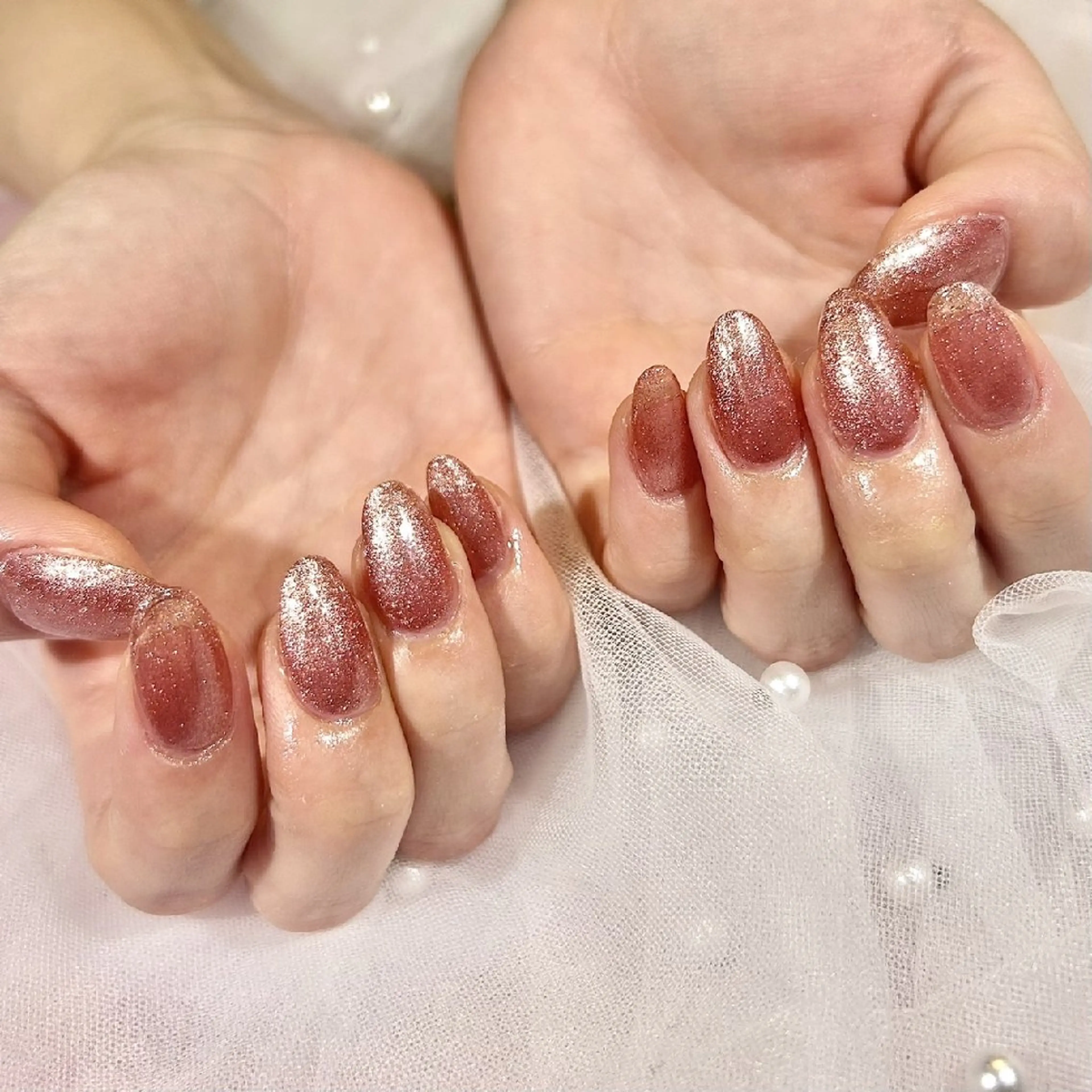 ハンドネイル☆長さだし10本　ワンカラー【マグネット、フラッシュ可能】の写真