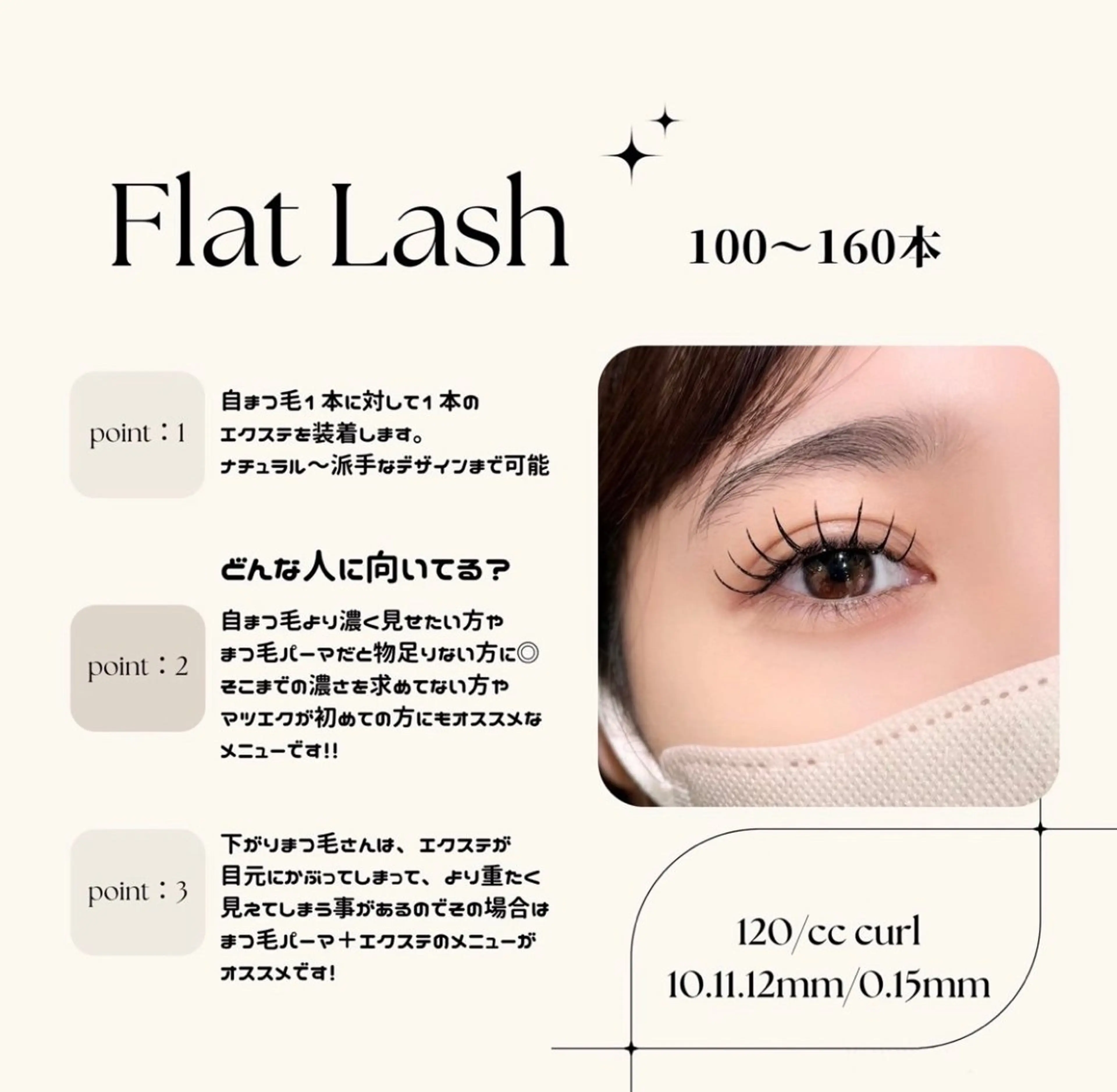 【フラットラッシュ】100本¥4900の写真