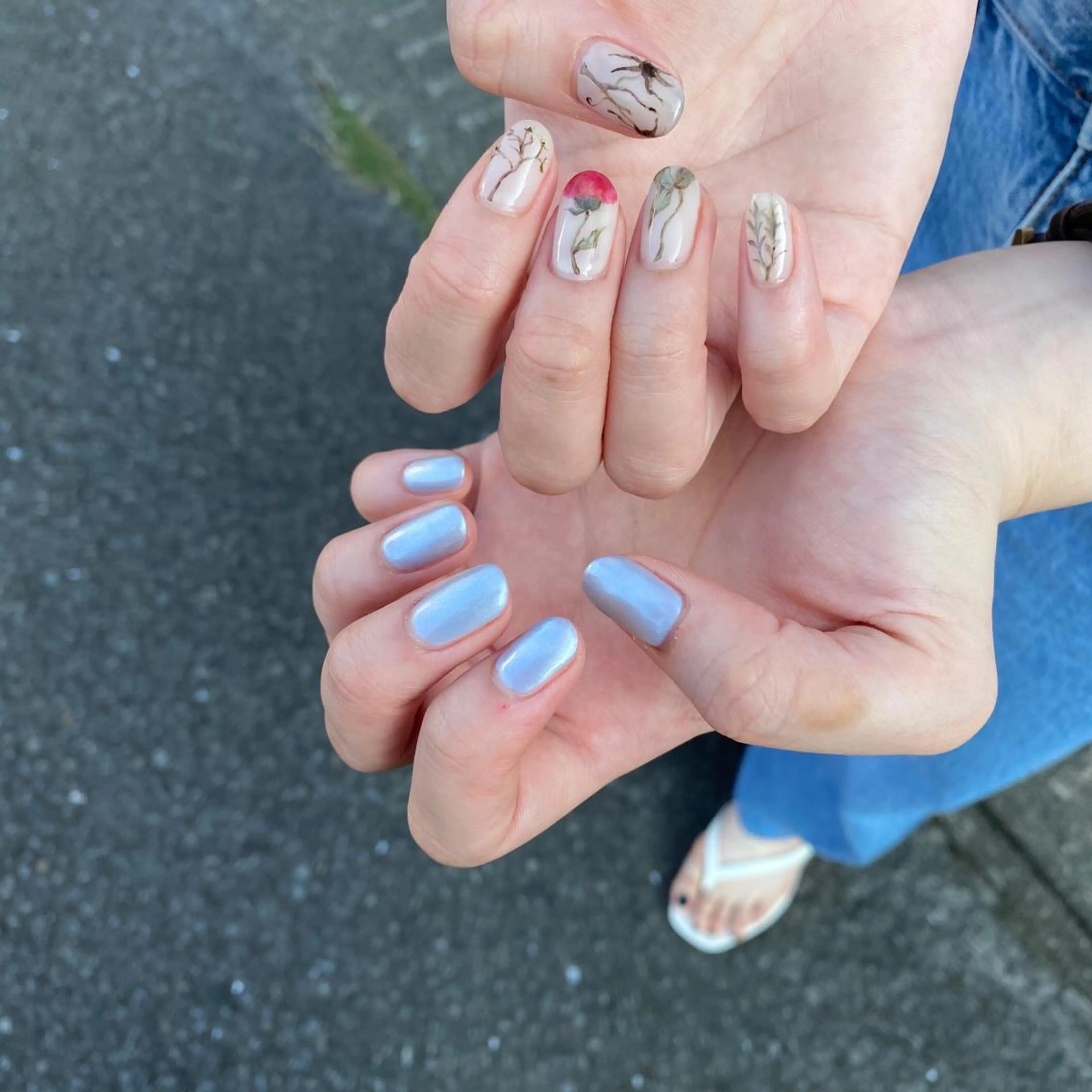 ネイル アートネイル フラワーネイル ミラーネイル ワンカラーネイル lcoco nailのネイルデザイン