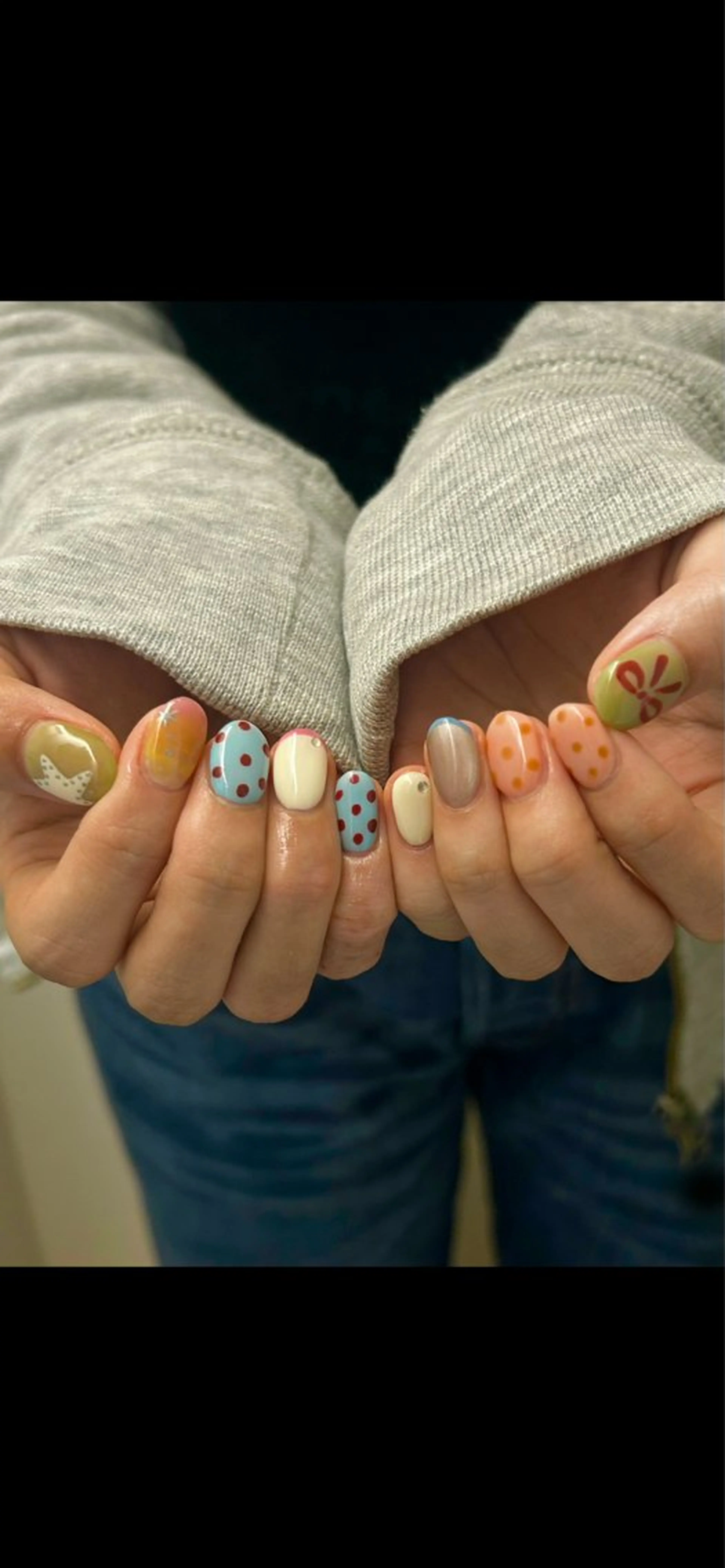 ネイル ハンドネイル 🌟暖色系ハイトーン 🌟AIのヘアスタイル