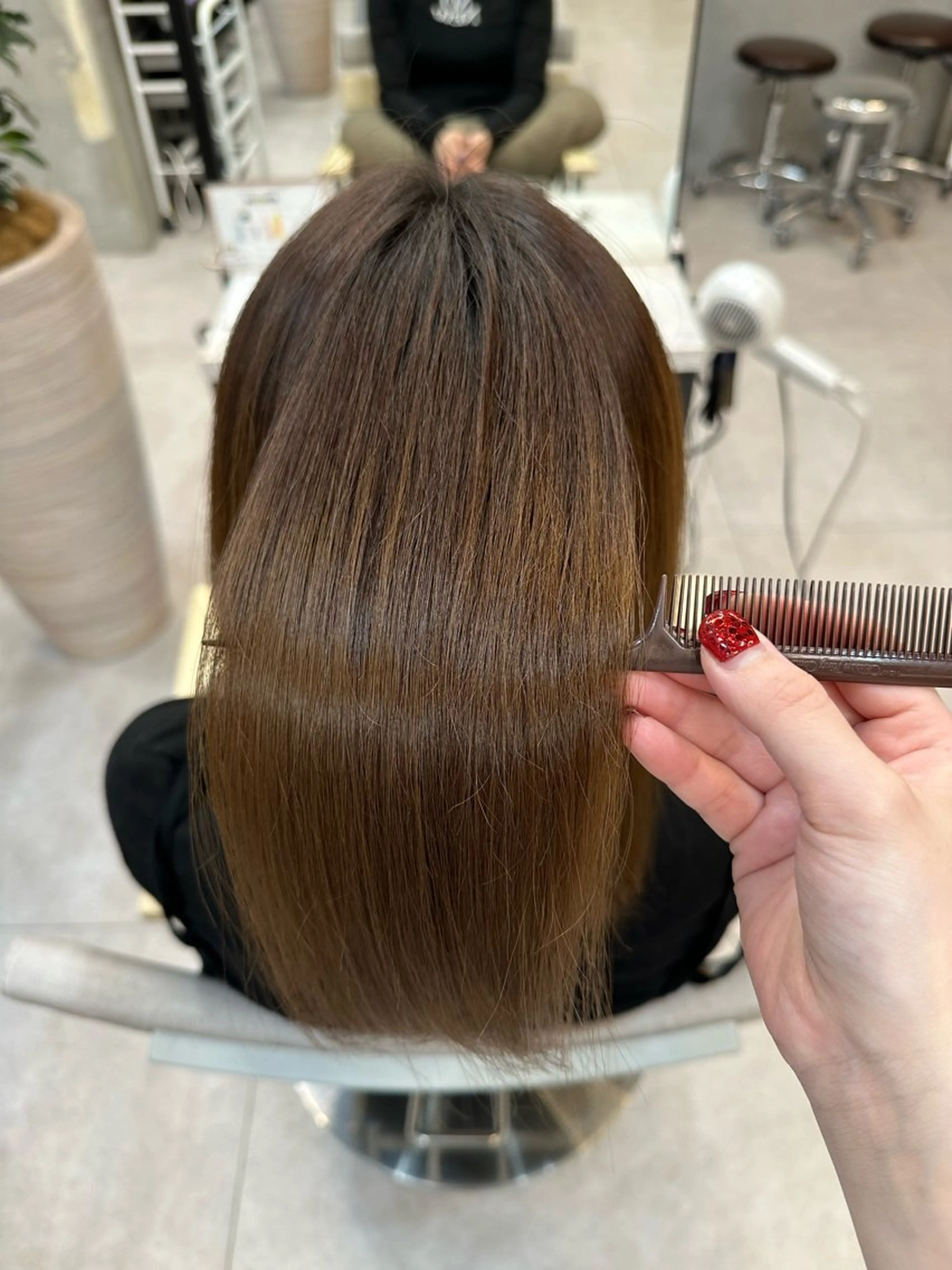 ミディアム パーマ 酸性ストレート ストレートパーマ 縮毛矯正 酸性ストレート/艶髪 /縮毛/sara❄️のヘアスタイル