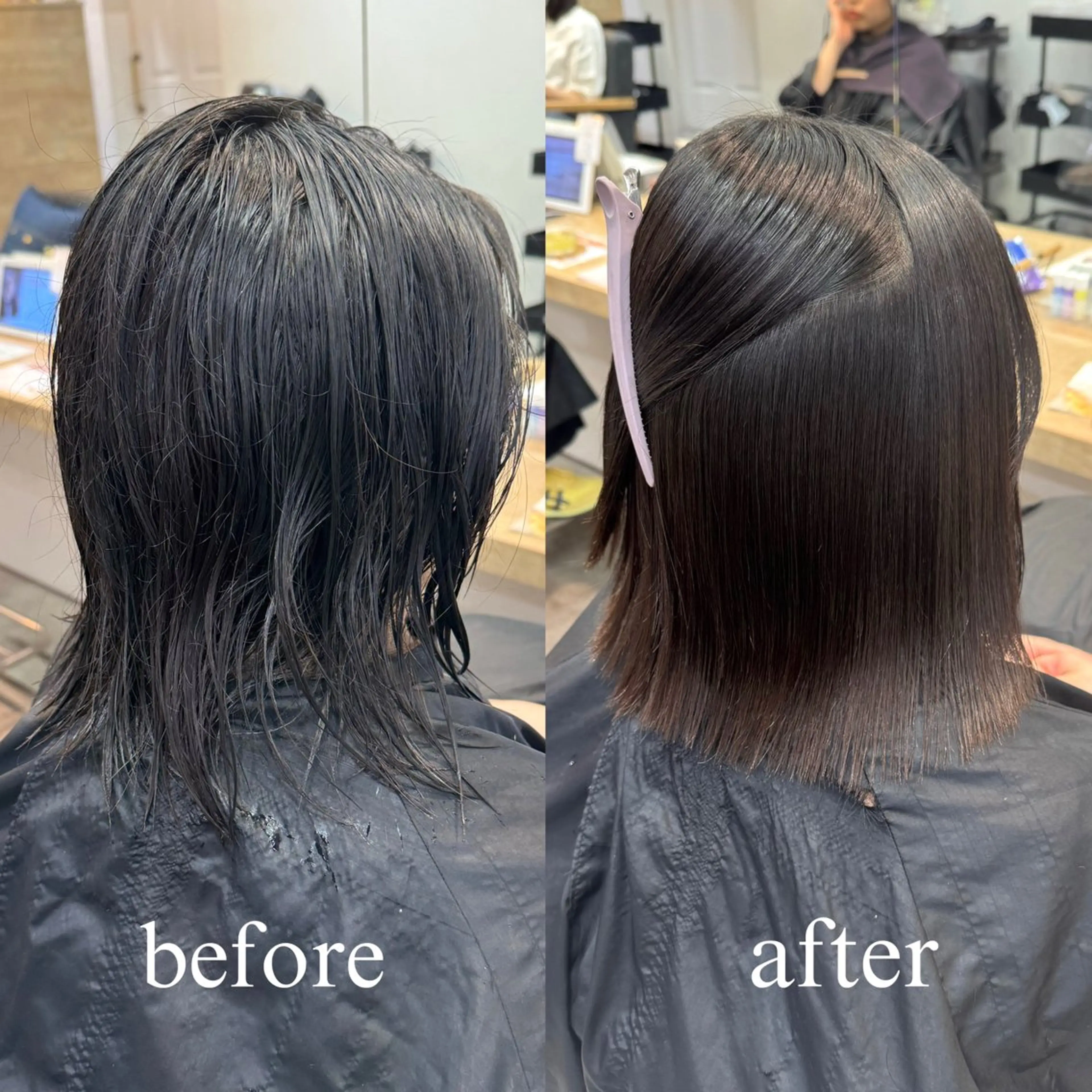 ミディアム パーマ ミディアムパーマ 縮毛矯正 ストレートパーマ カット 縮毛矯正 縮毛矯正/艶髪カラー /パーマ/ひふみ🌱のその他イメージ