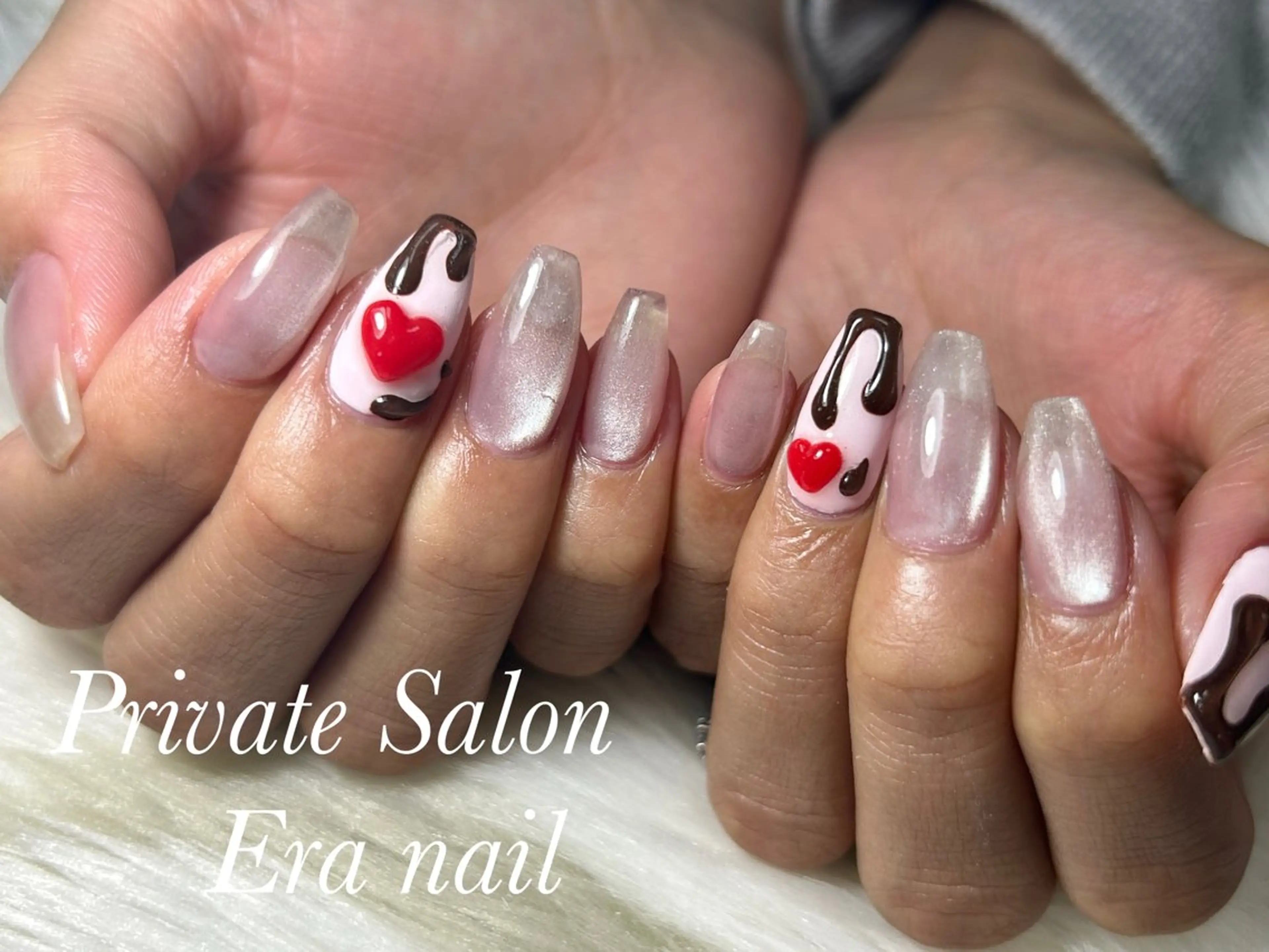 ネイル バレンタイン ハンドネイル Era nailのネイルデザイン