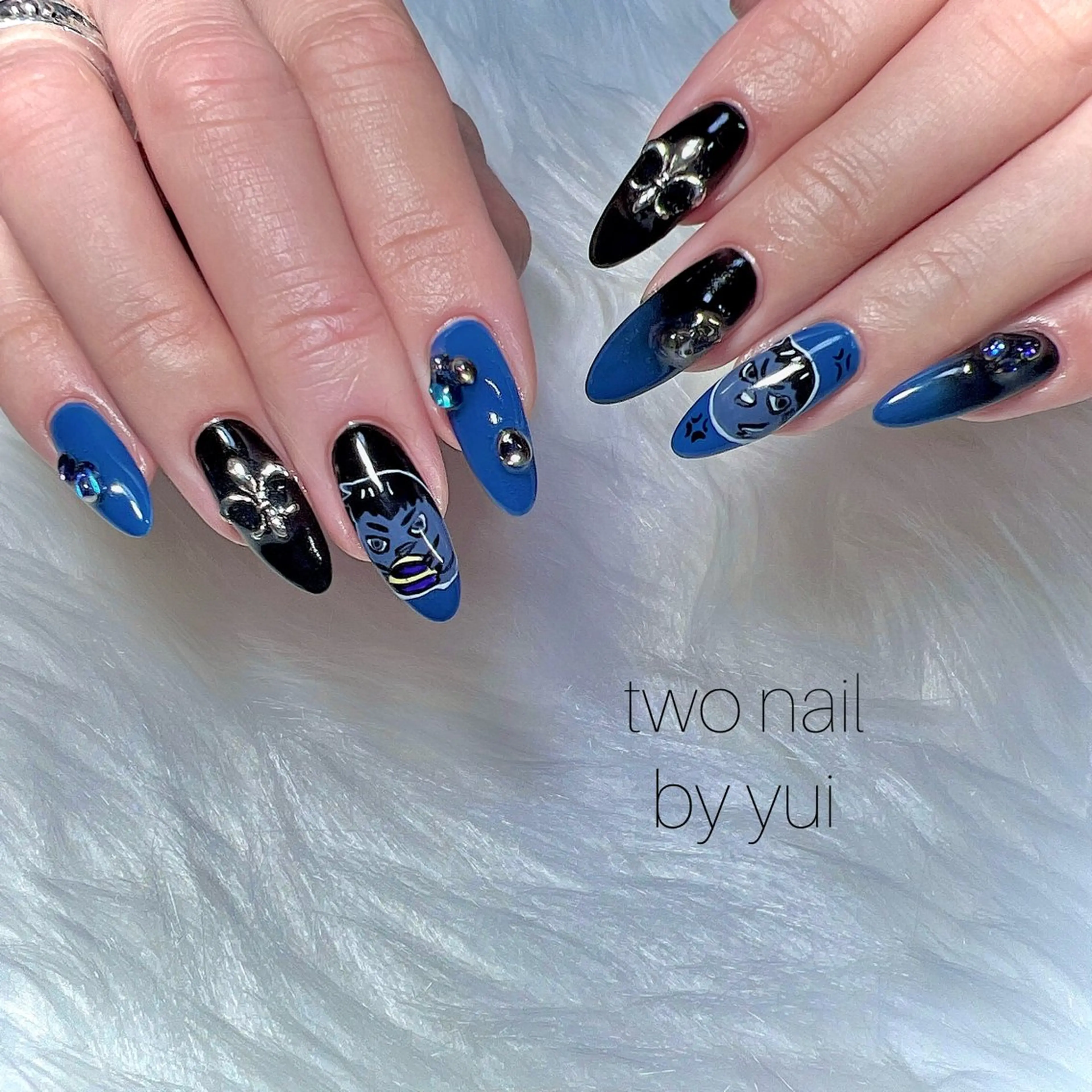 ネイル アートネイル ネイルチップ ホワイト ハンドネイル two nailのネイルデザイン