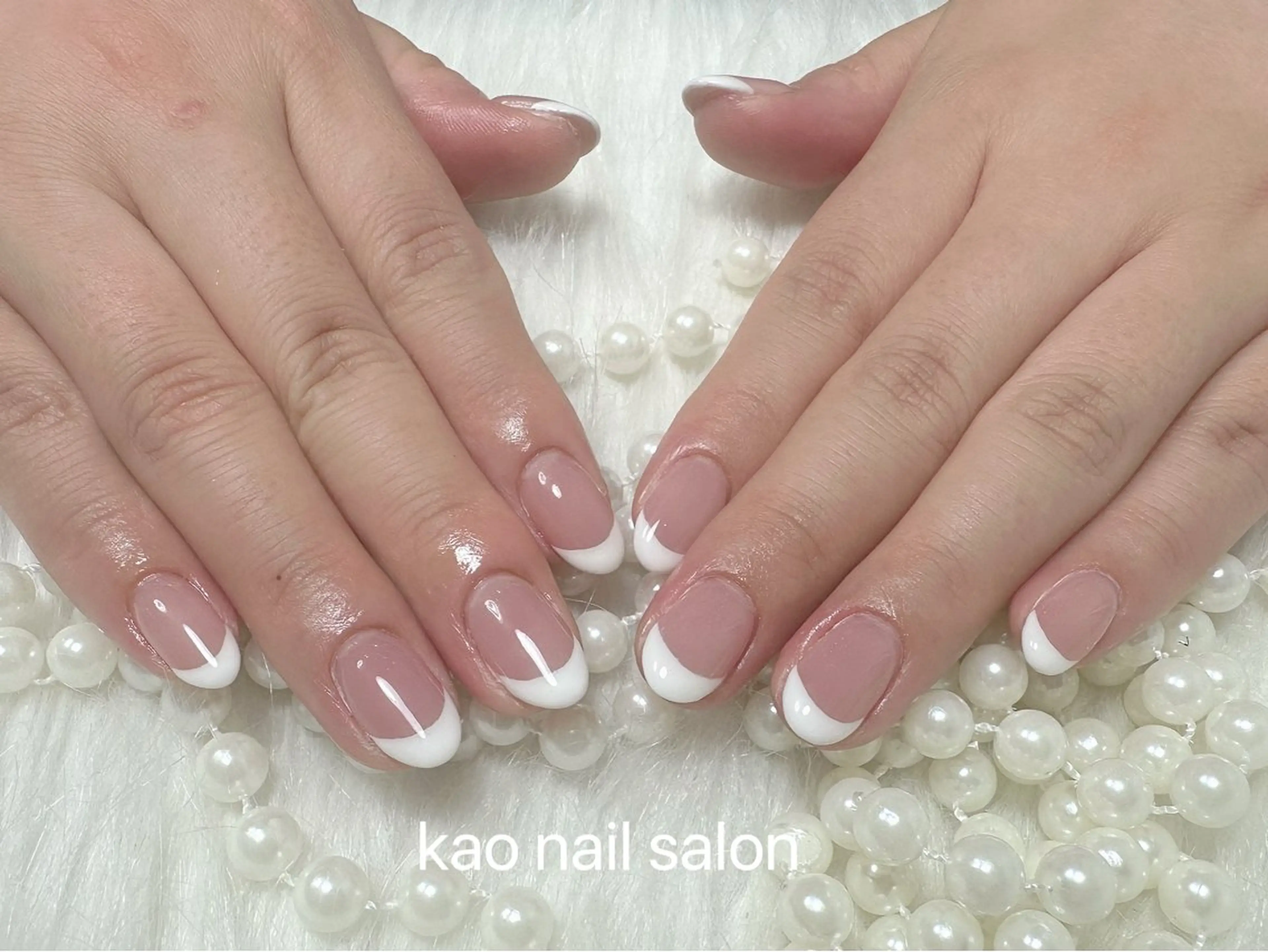 ネイル フレンチネイル ハンドネイル kao nail マグネット/長さだしのネイルデザイン