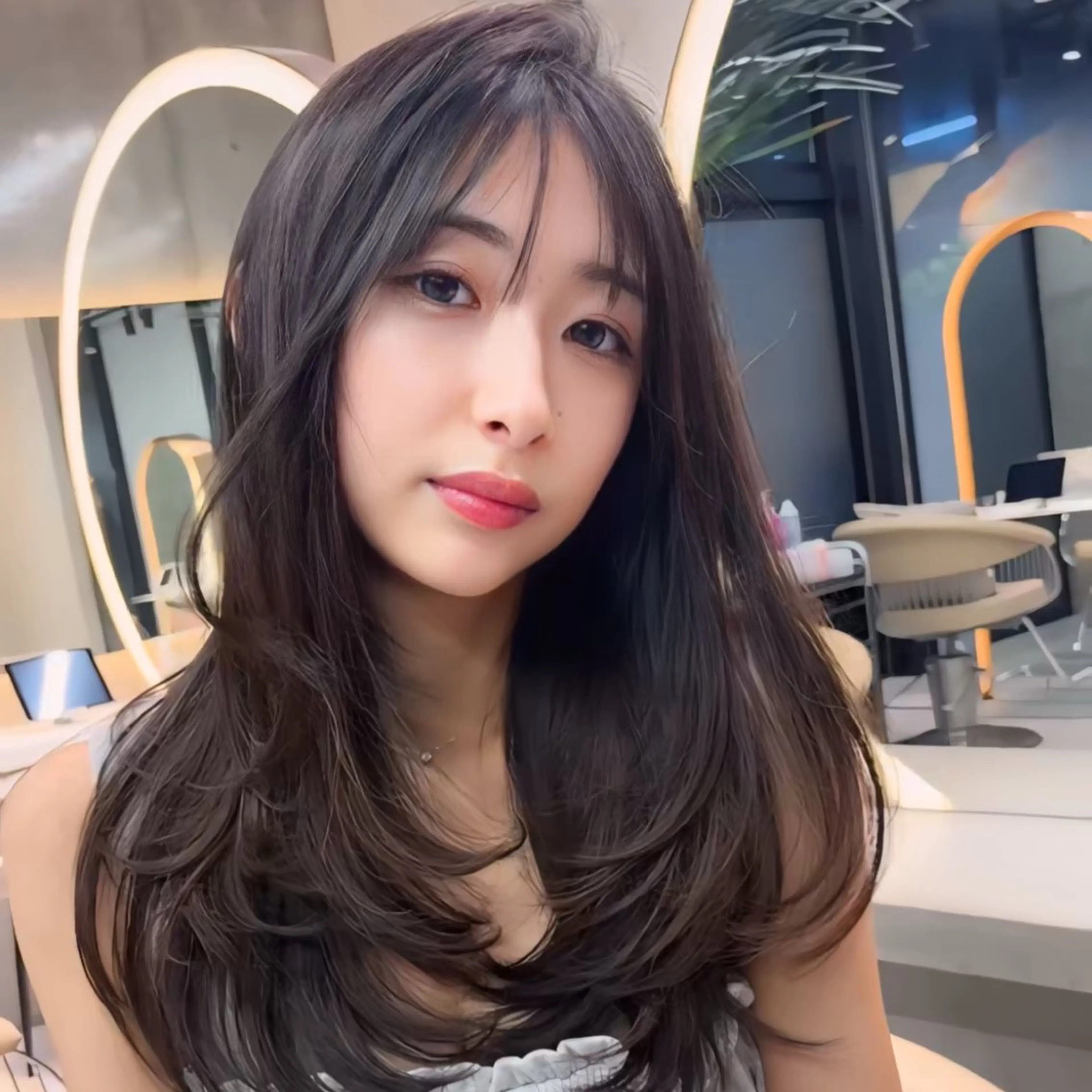 セミロング カラー くびれヘア 韓国風ヘア レイヤーカット 🎀𝑆𝐴𝑅𝐴 /レイヤーカット🎀のヘアスタイル