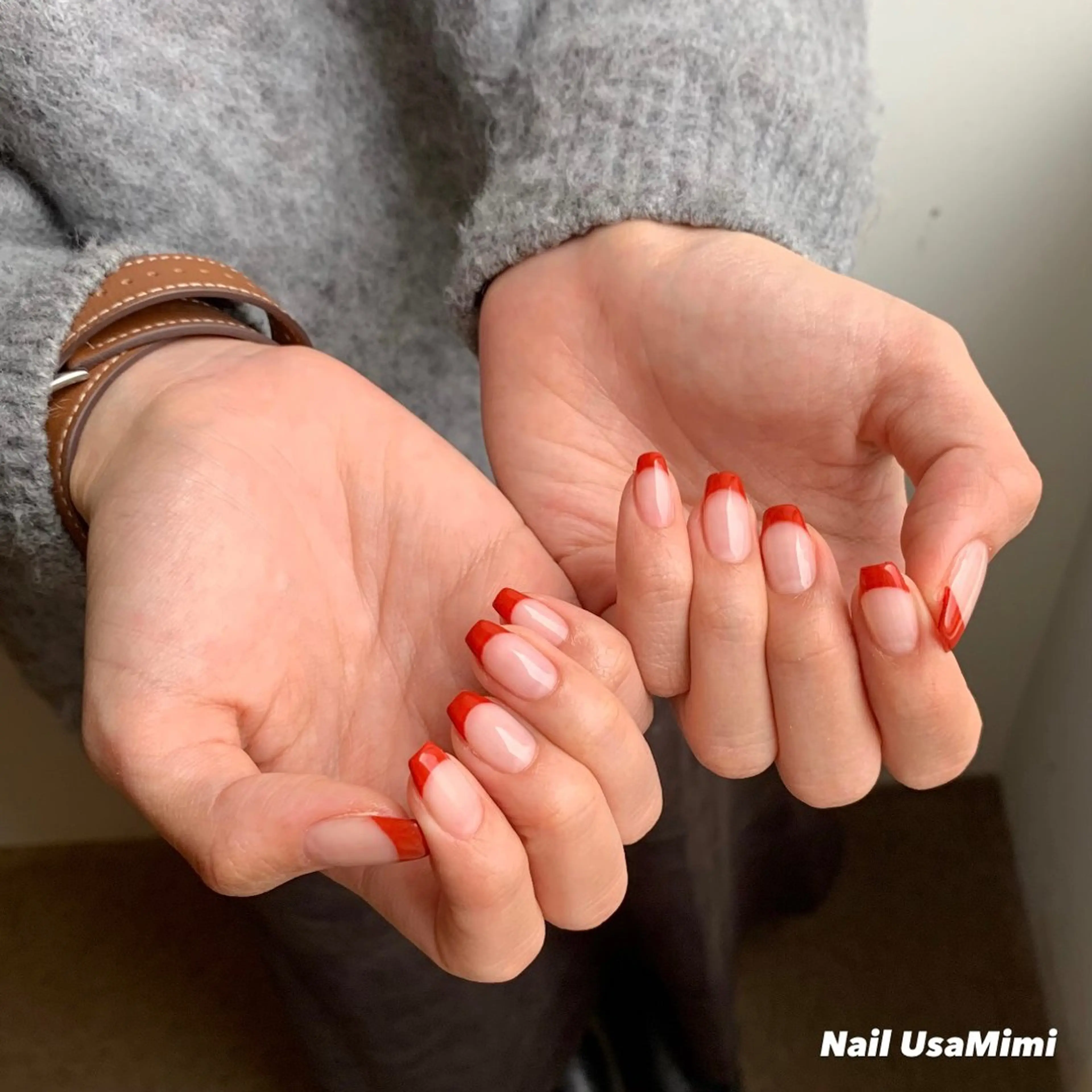 ネイル フレンチネイル ジェルネイル マグネットネイル ワンカラーネイル パラジェル 本町ネイルNail UsaMimiのネイルデザイン