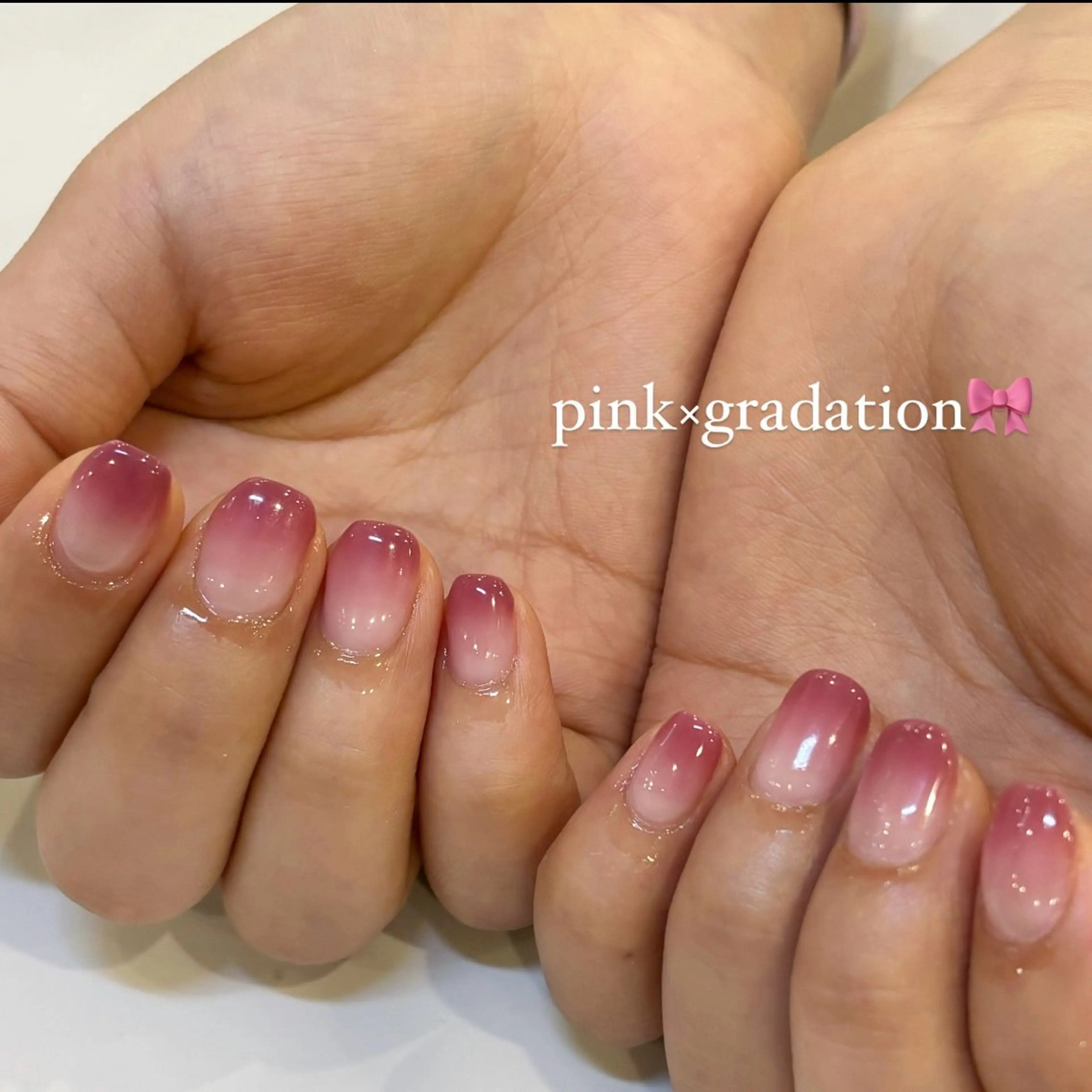ネイル グラデーション ピンク ハンドネイル millie ainee太田のネイルデザイン