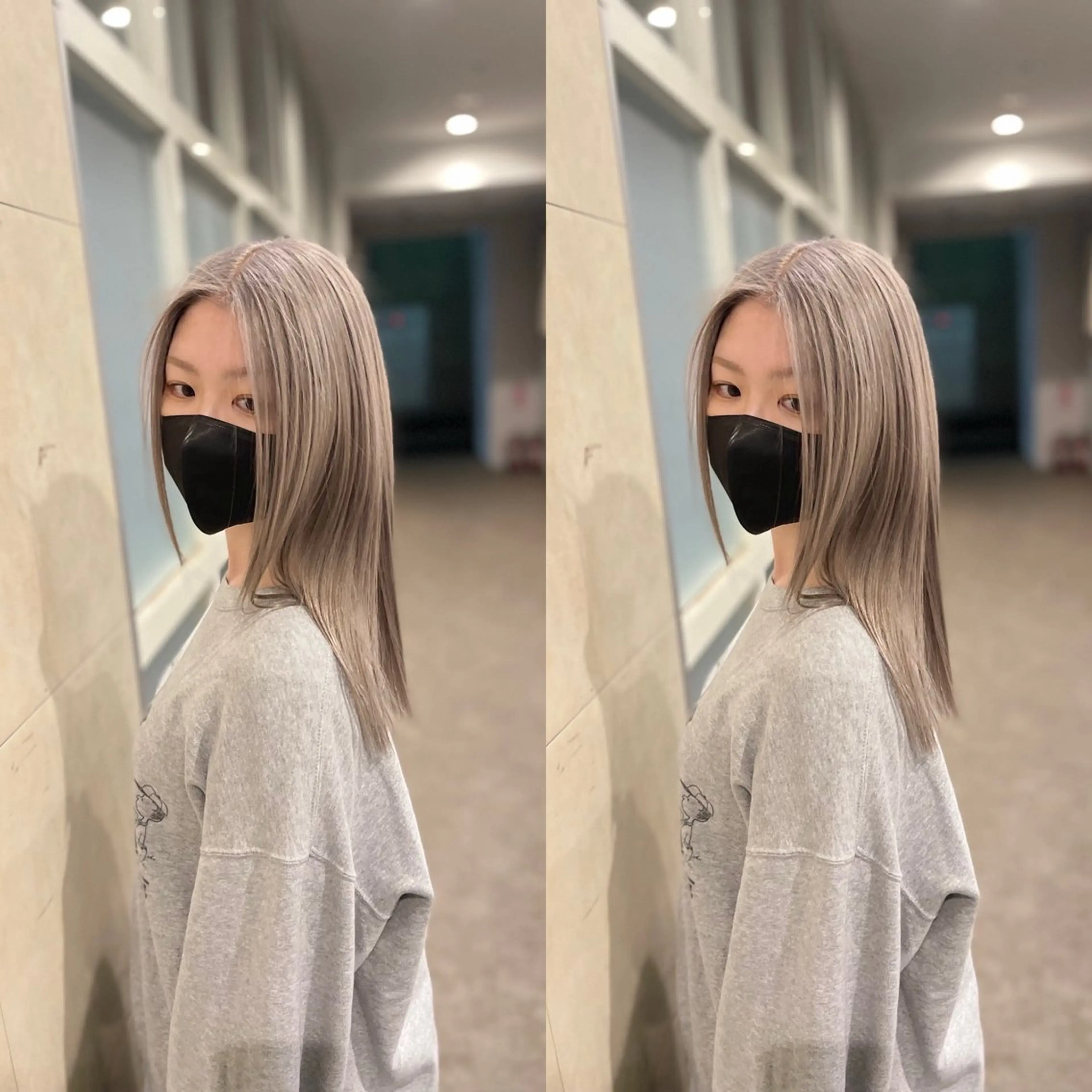 セミロング カット ヘアカラー トリートメント Y Uのヘアスタイル