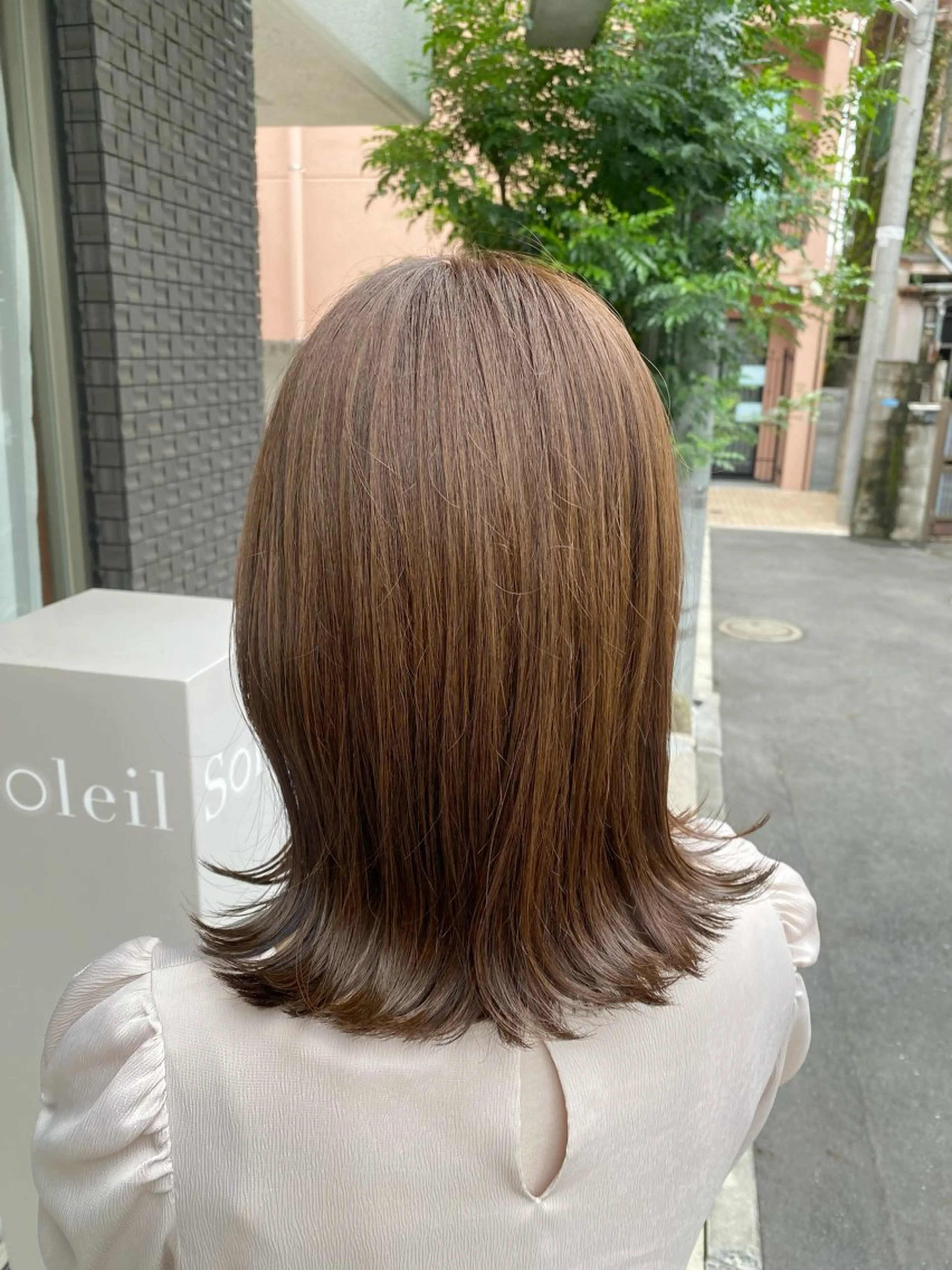 ミディアム カラー アッシュ ベージュカラー カット ヘアカラー トリートメント グレージュ/透明感/ 韓国ヘア/RISAのヘアスタイル