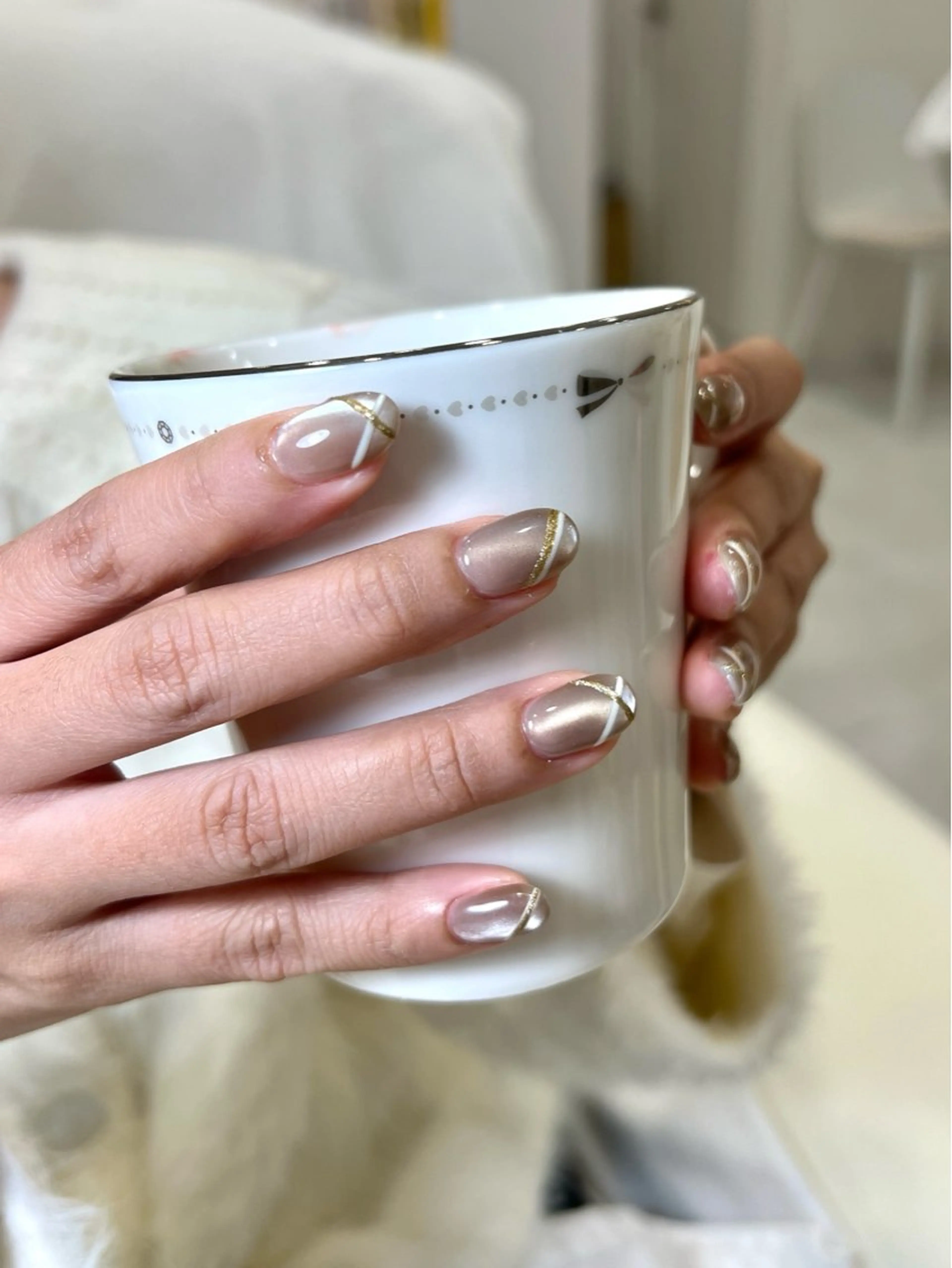 ネイル ボルドー ブラウン チークネイル ドット フットネイル ハンドネイル ハンドケア は なのネイルデザイン