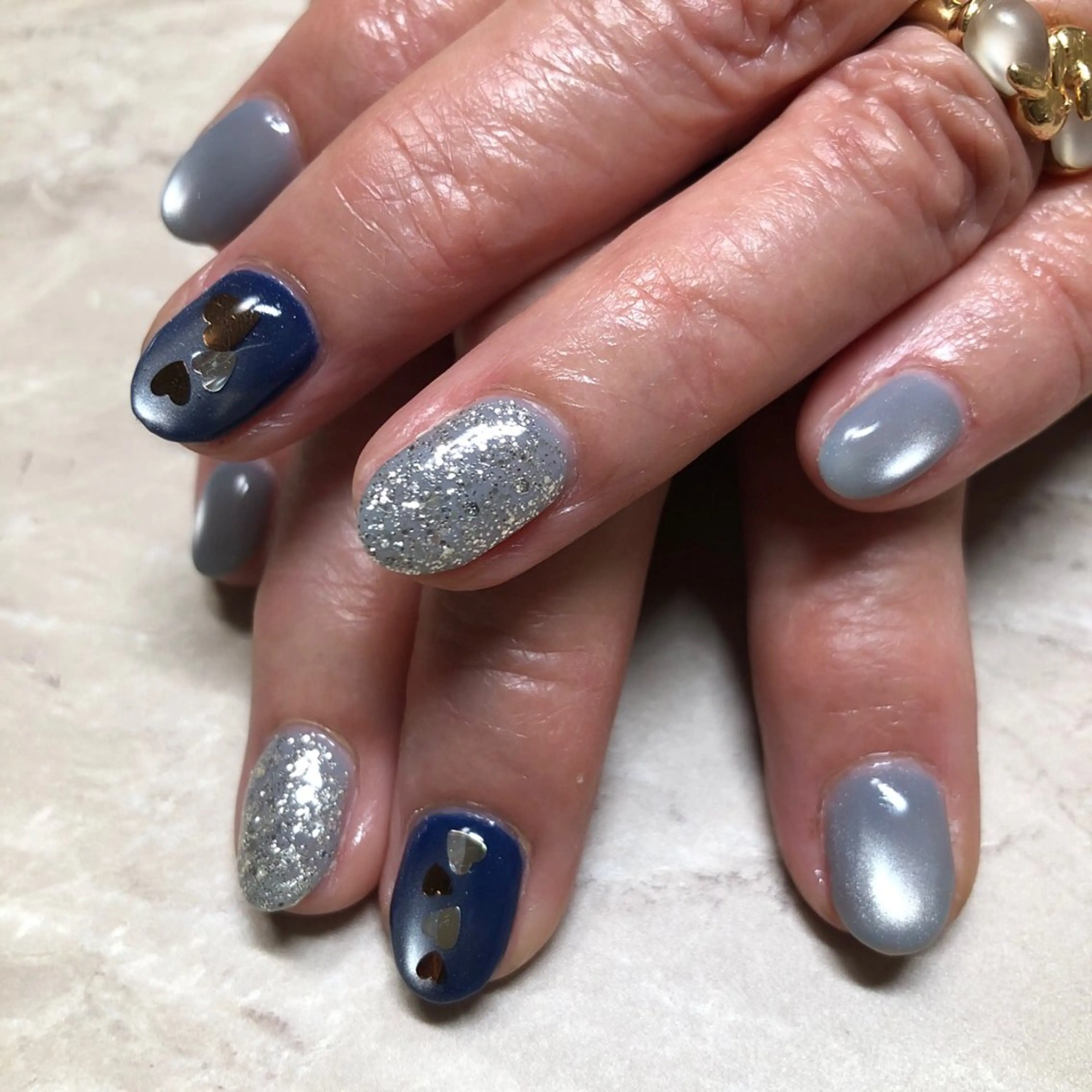 ネイル ハート キラキラネイル S nailのネイルデザイン