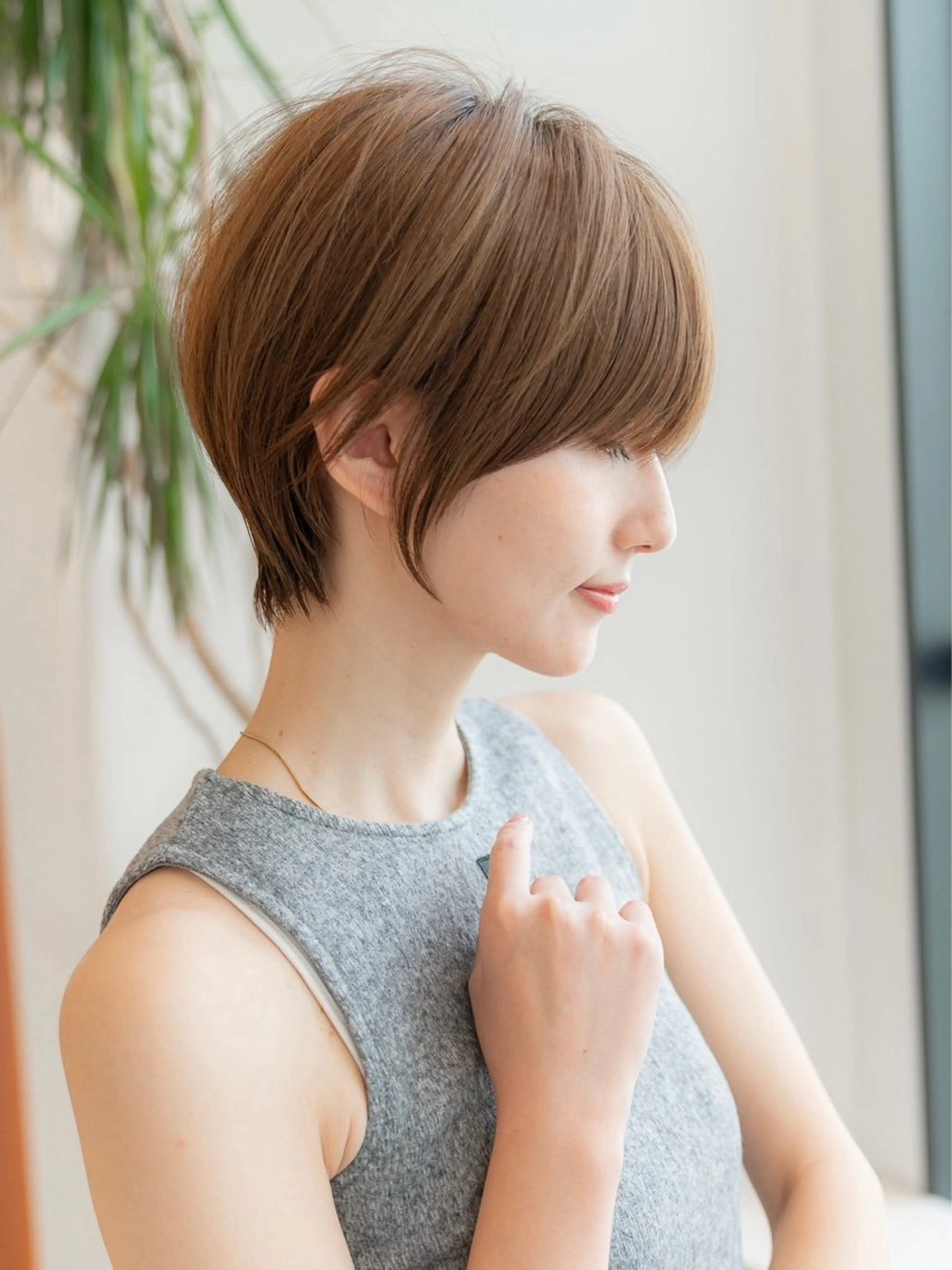 ショート カラー ショートボブ 丸みショート イルミナカラー ボブ くびれヘア カット ヘアカラー トリートメント 渋谷ボブ/レイヤー ボブ田中航平のヘアスタイル