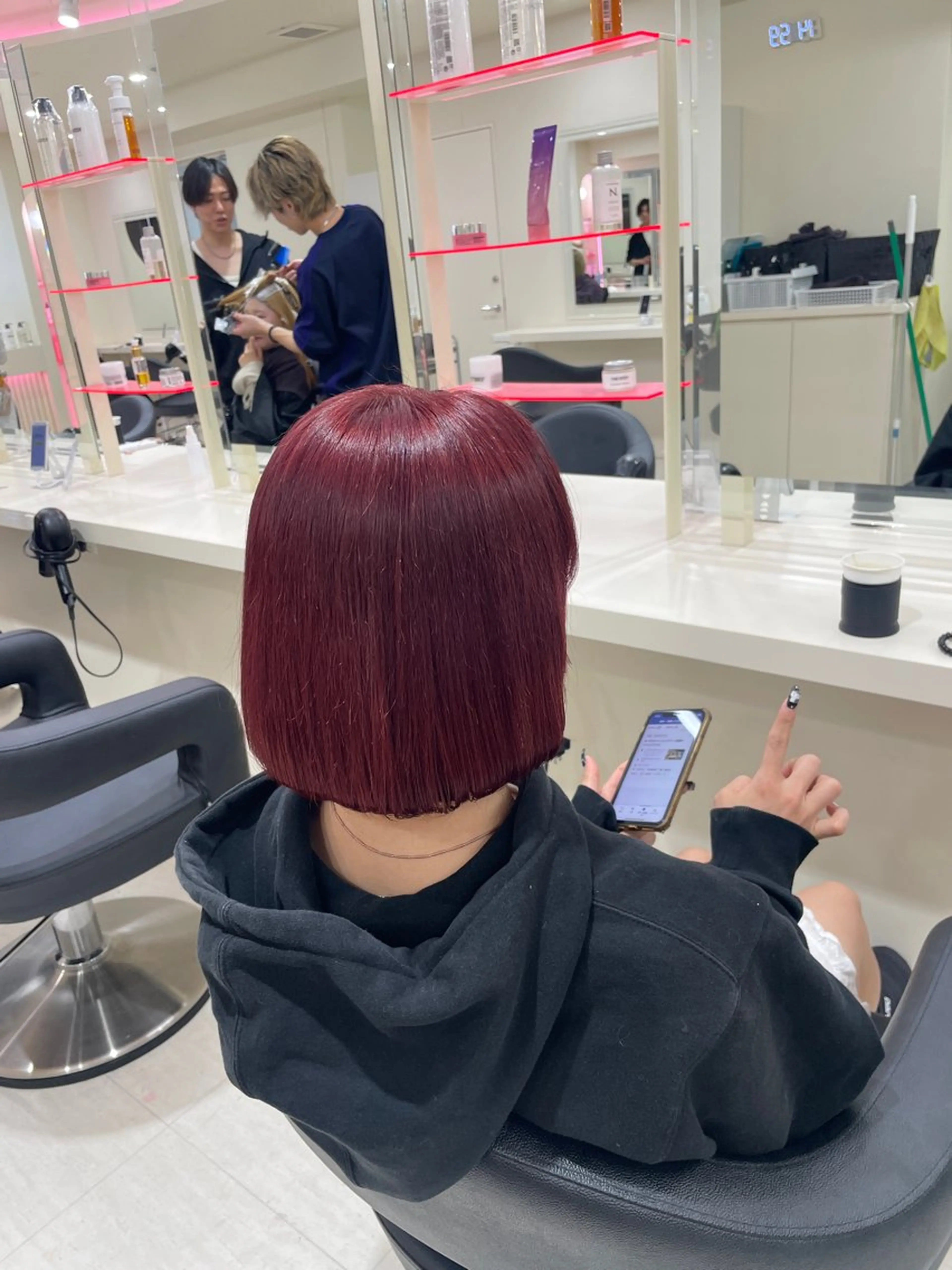 ミディアム ヘアカラー トリートメント ヘアセット 💗暖色カラー💗 ツヤ髪💗Mayaのヘアスタイル