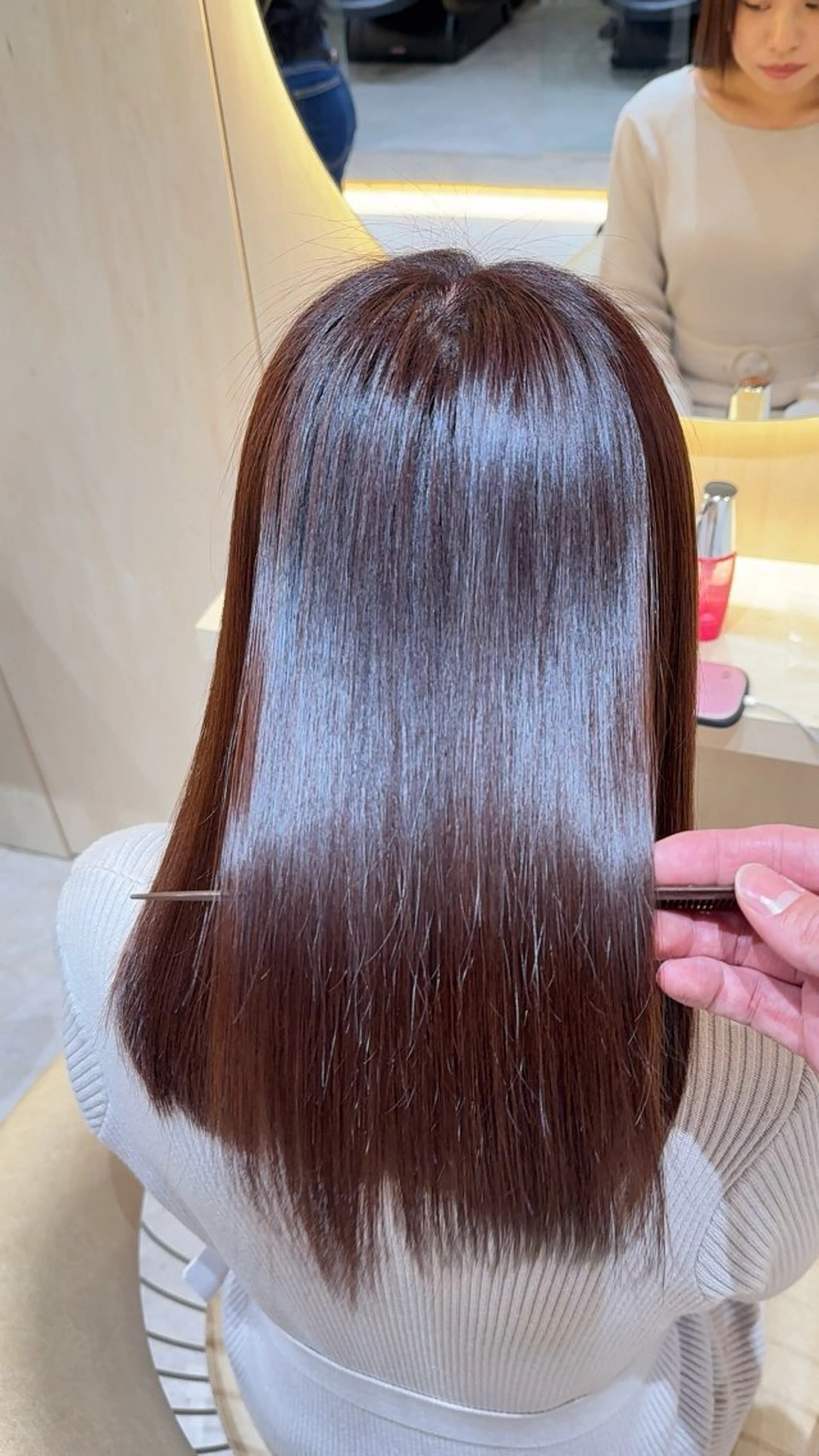 セミロング カラー カット ヘアカラー 縮毛矯正 レイヤー❣️縮毛矯正 川村利幸のヘアスタイル