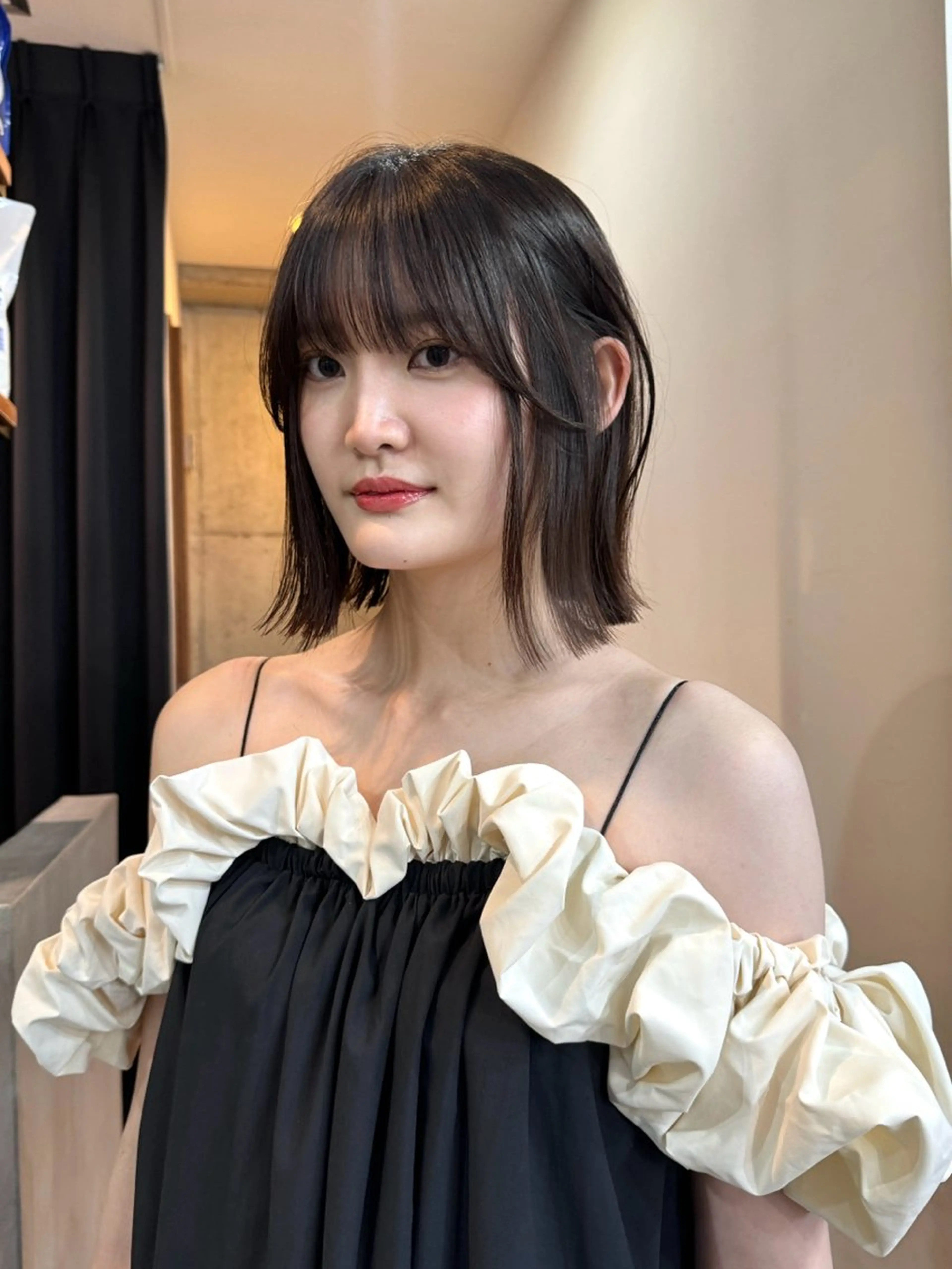 ショート 切りっぱなしボブ ボブ カット トリートメント 切りっぱなしボブ/ ブリーチカラー/大塚のヘアスタイル