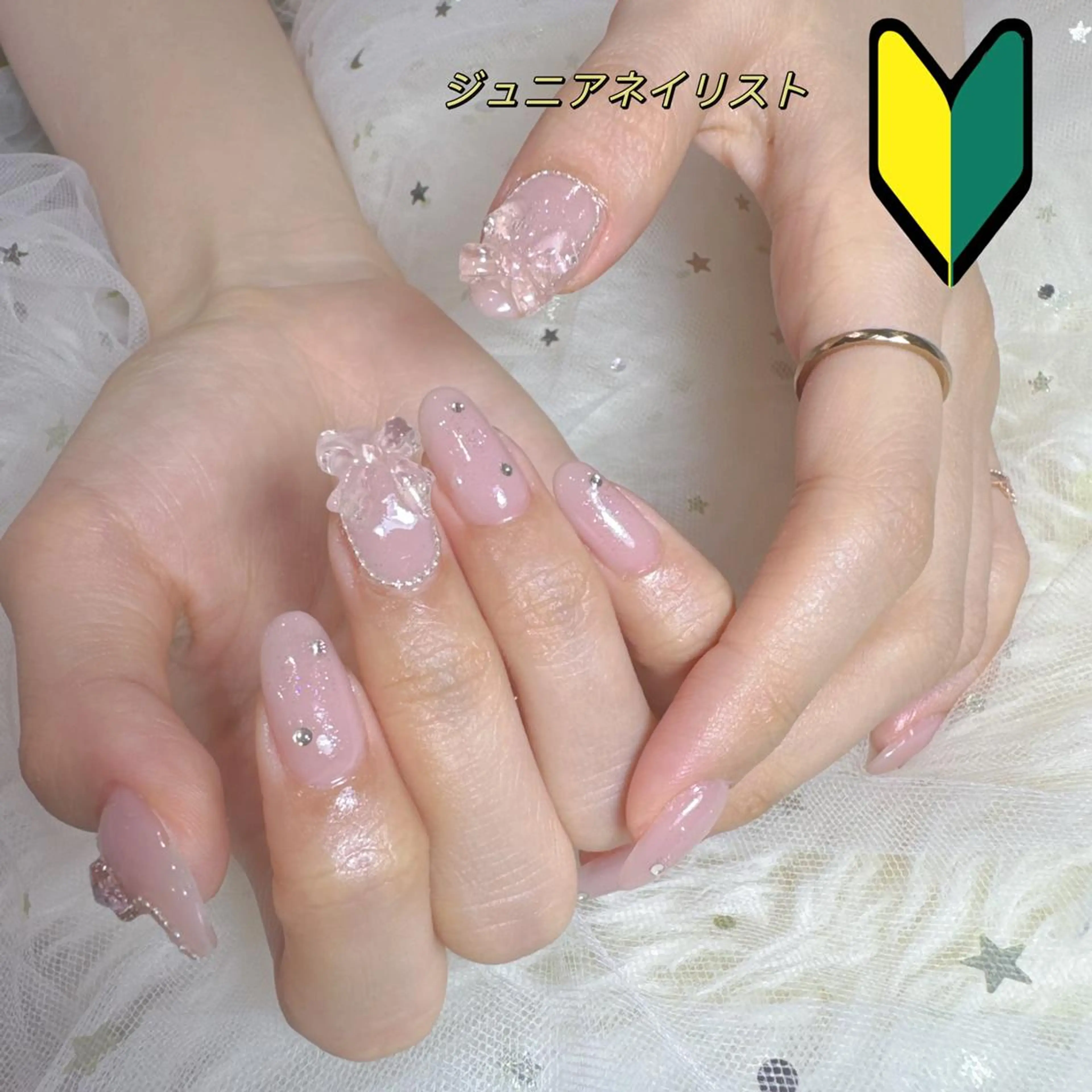 ネイル アートネイル フラッシュネイル フレンチネイル ジェルネイル ガラスフレンチ M2 BEAUTY ネイル　サロンのネイルデザイン