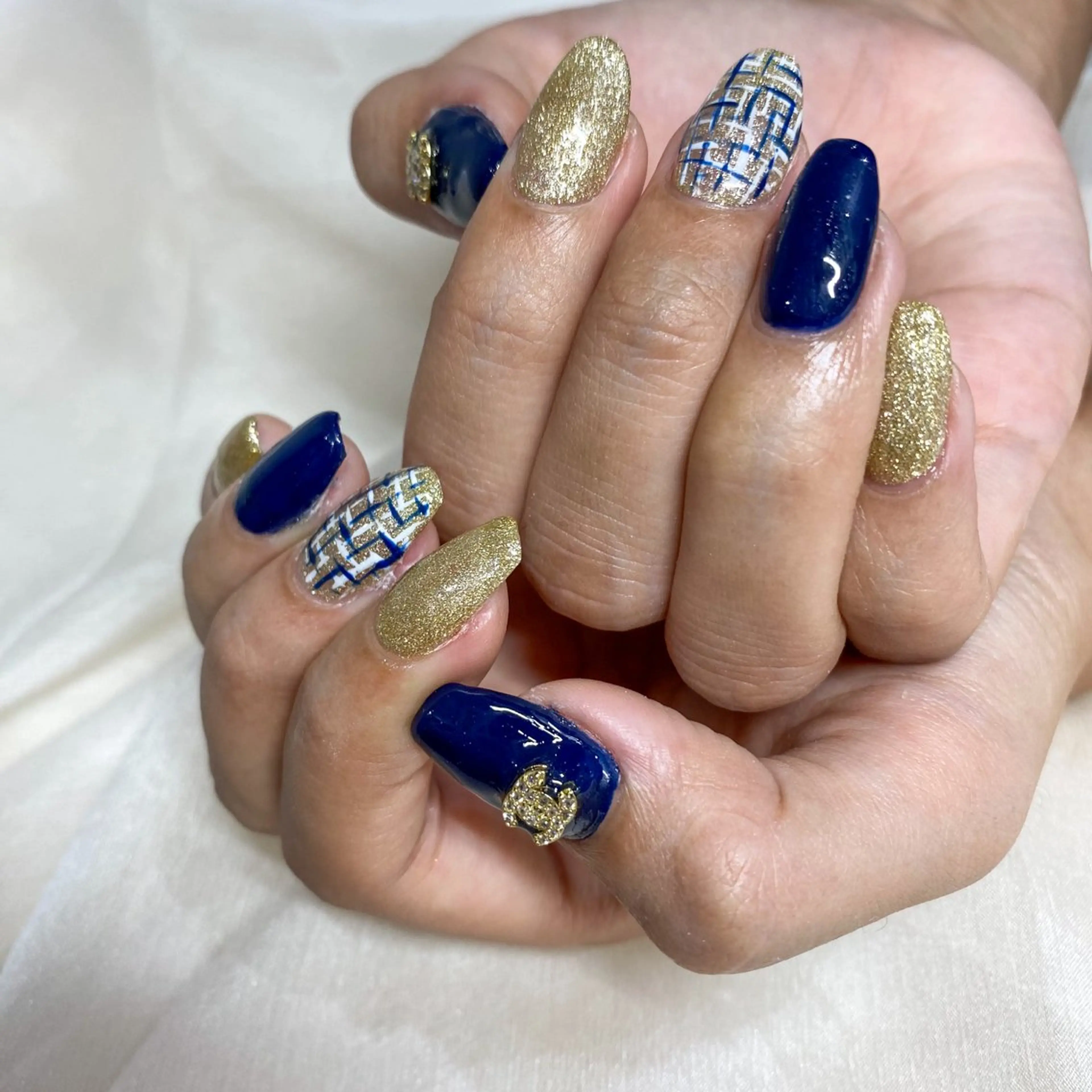 ネイル アートネイル ネイビー ネイル空間所属・muguet🎀 nailのネイルデザイン