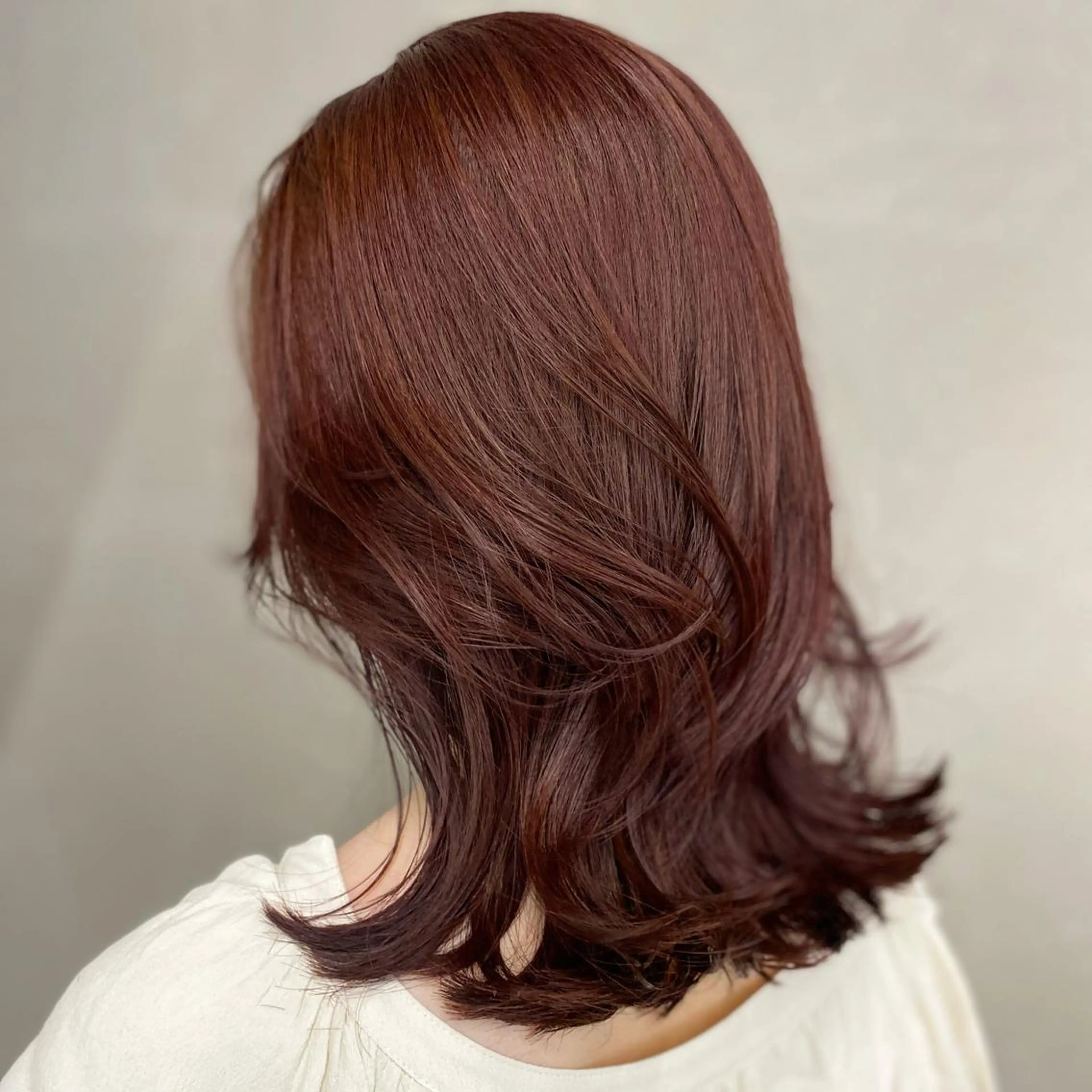 ミディアム カラー ピンクカラー カット ヘアカラー トリートメント レイヤー/柔色 カラー/SAkiのヘアスタイル