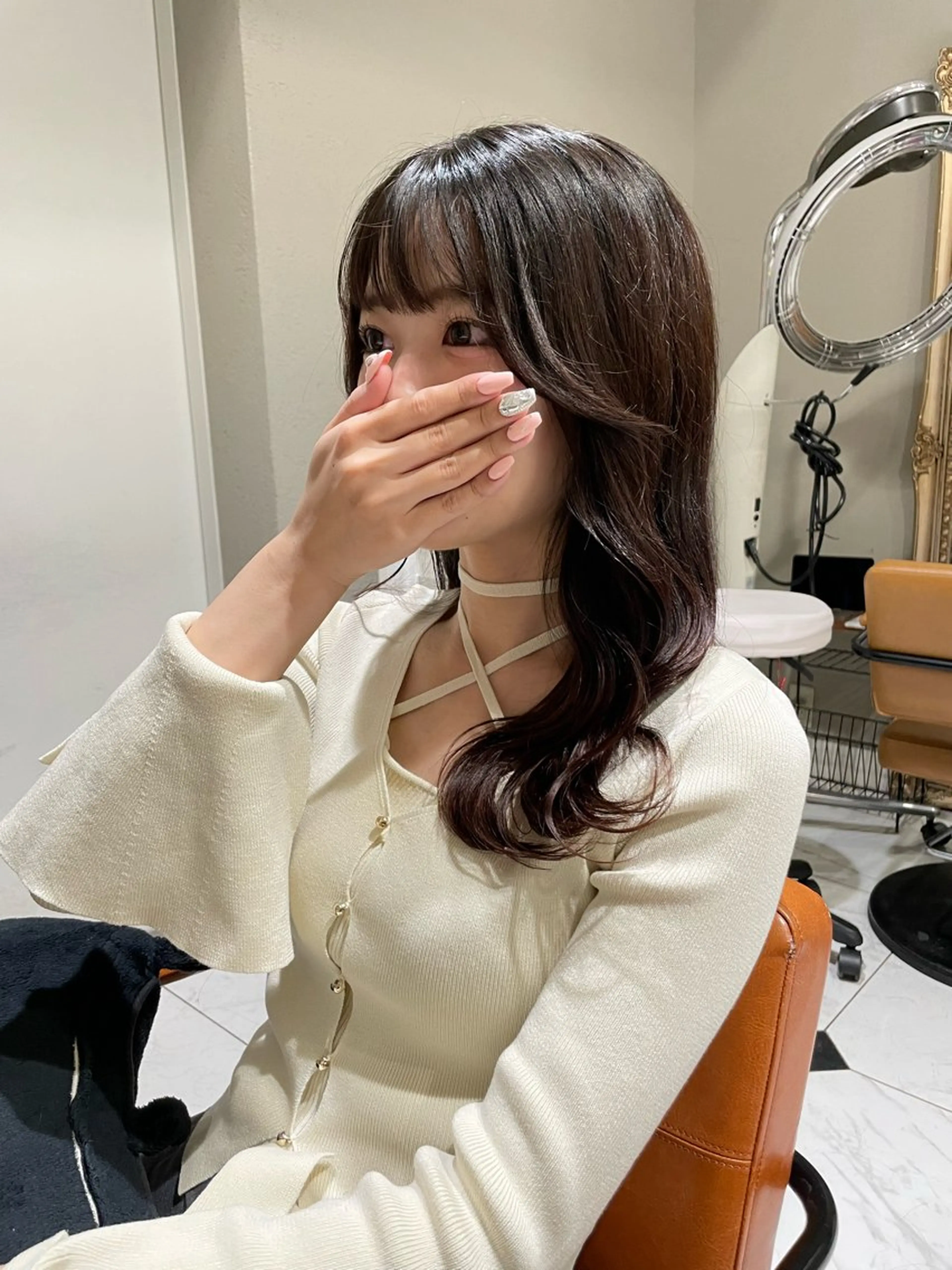 セミロング カラー 顔まわりレイヤー 顔周りカット レイヤーカット カット SALOWIN 神宮前５丁目店所属・メンズ/特殊ヘア パーマ🕷️小夏貴也のヘアスタイル