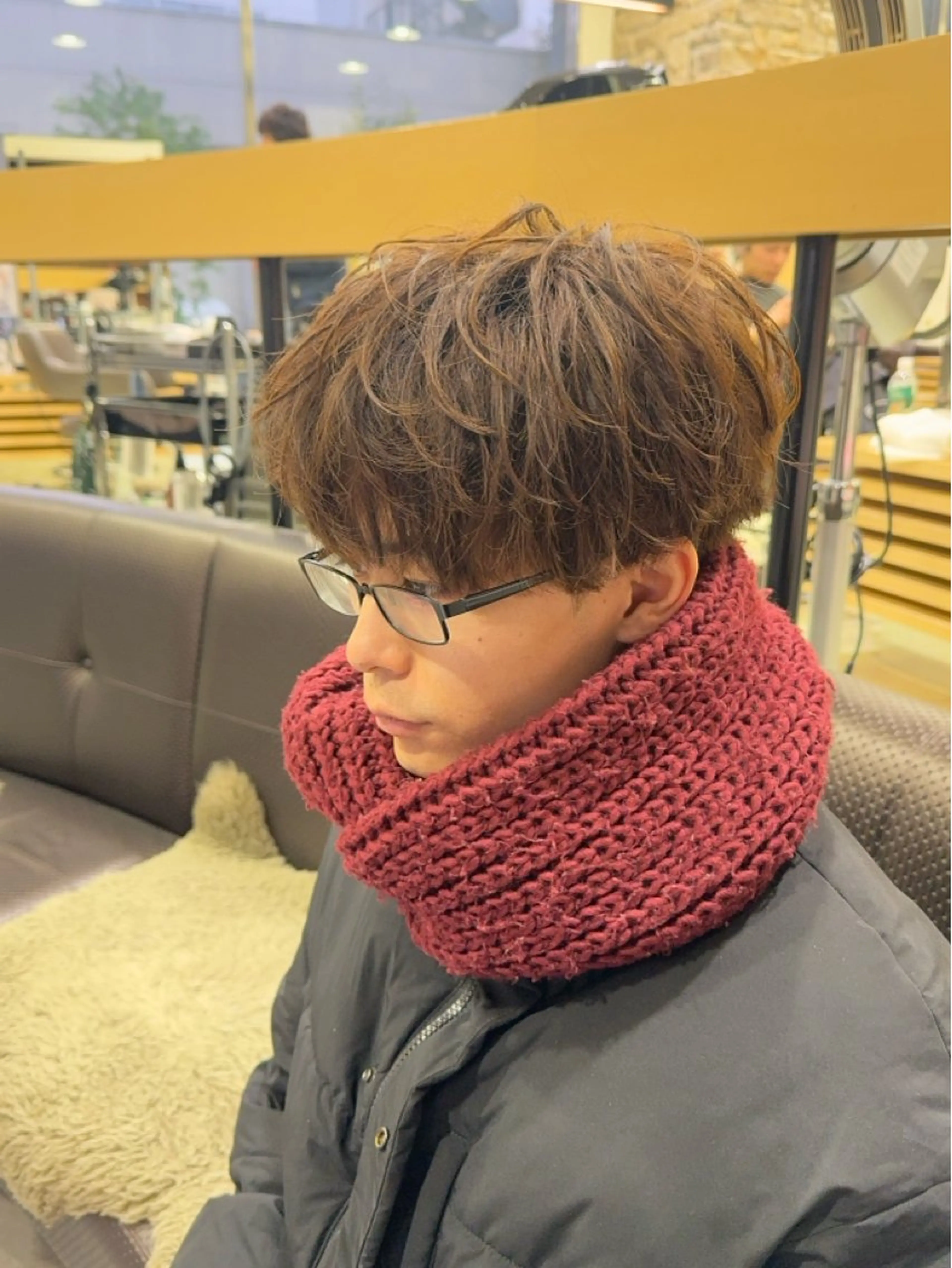 パーマ メンズ カット パーマ 韓国レイヤー/センタ ーパート/坂本翔のヘアスタイル