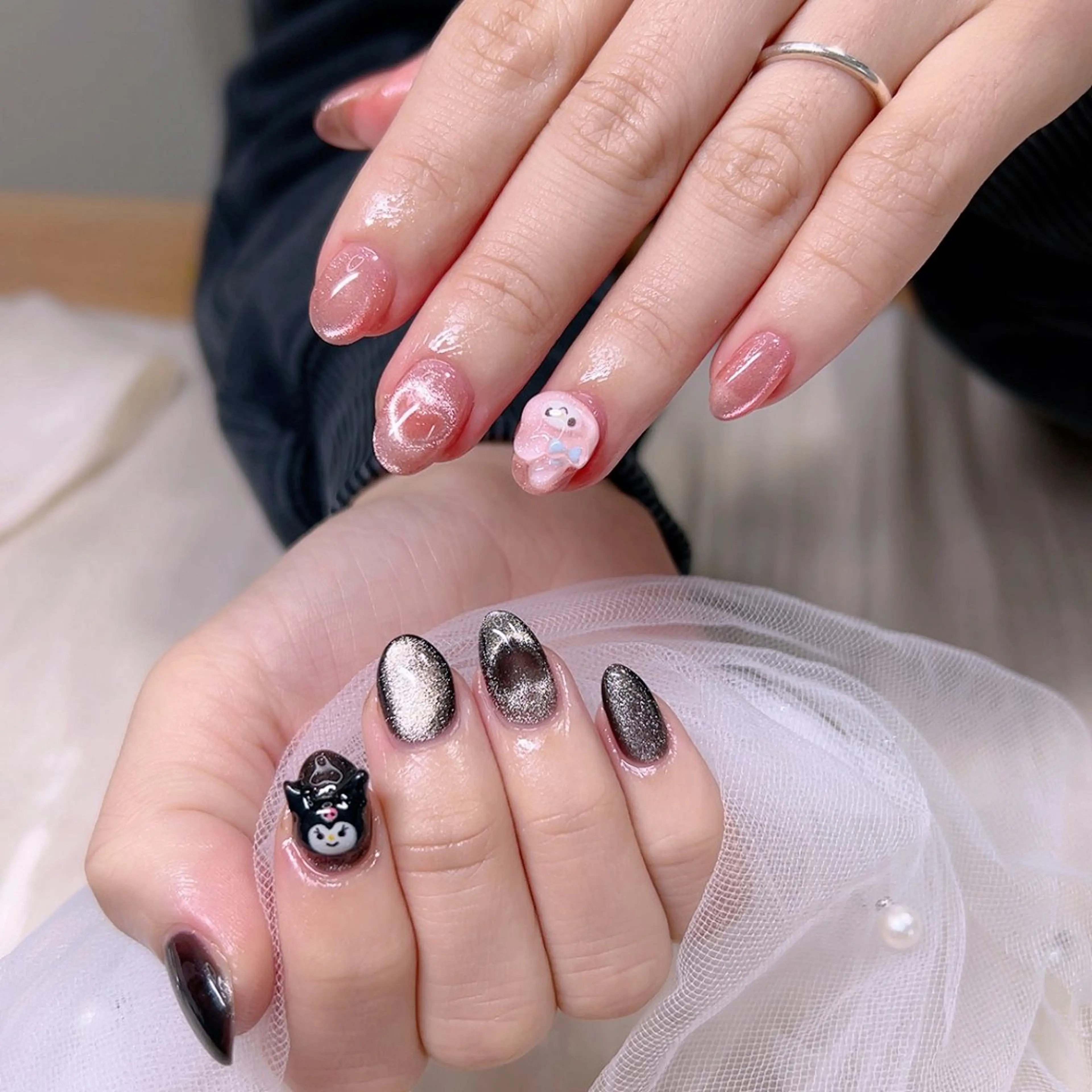 ネイル ハート マグネットネイル ぷっくりネイル Cute Tips nailのネイルデザイン