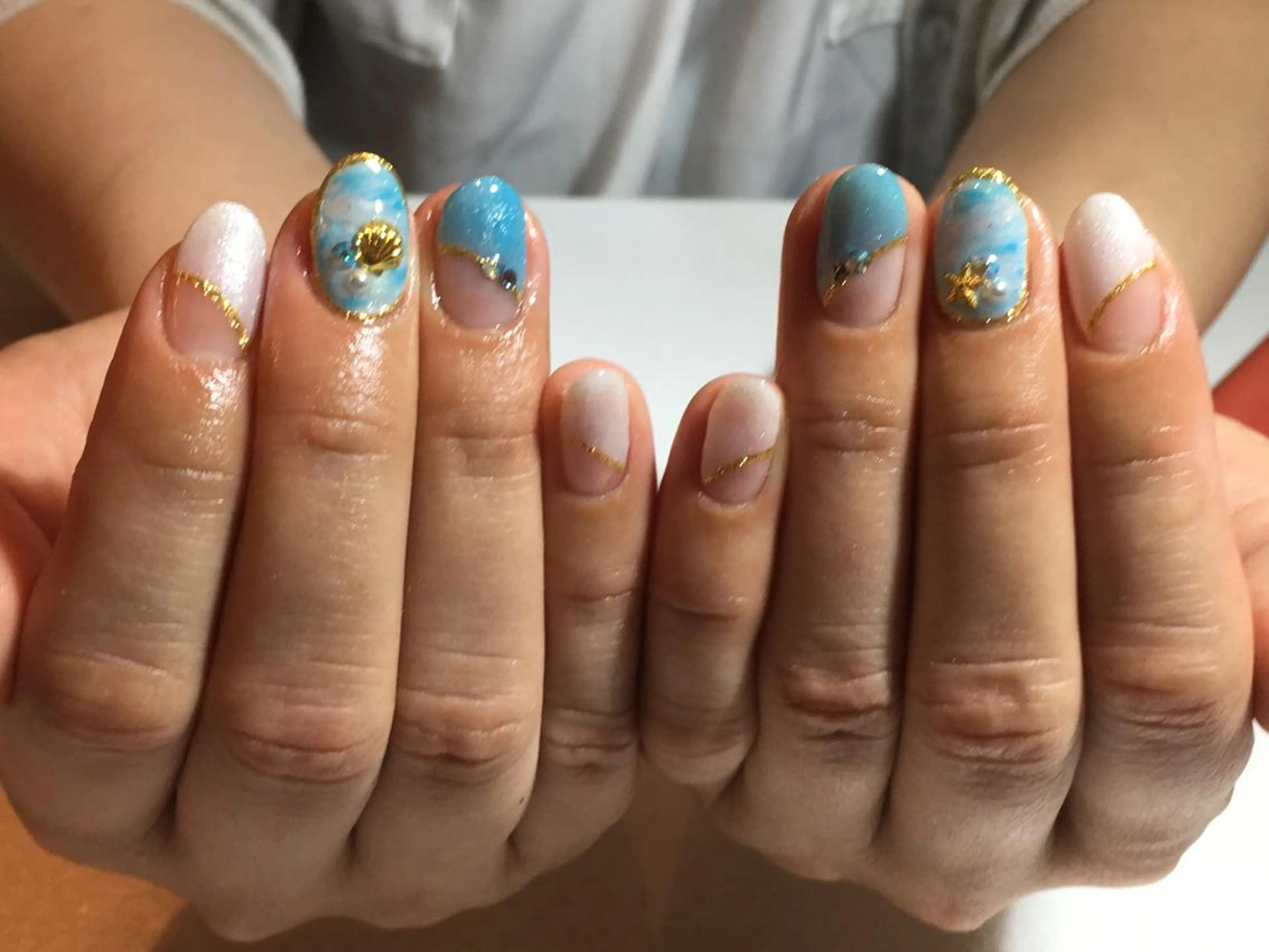 ネイル ブルー 夏ネイル 古川 里美のネイルデザイン