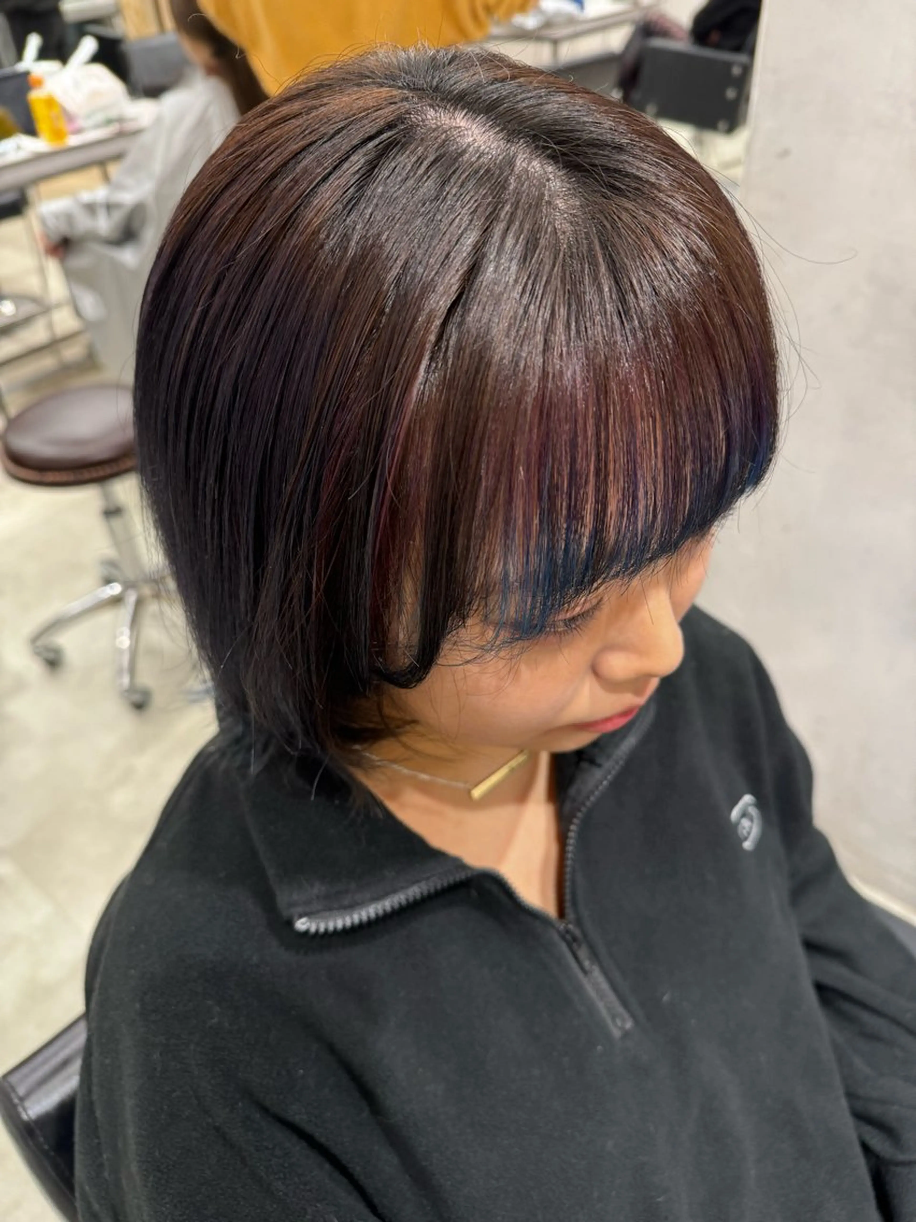 ミディアム カラー ブルーカラー デザインカラー バイオレットカラー カット ヘアカラー トリートメント 透明感カラー✨艶髪 制作🌱山根あゆみのヘアスタイル