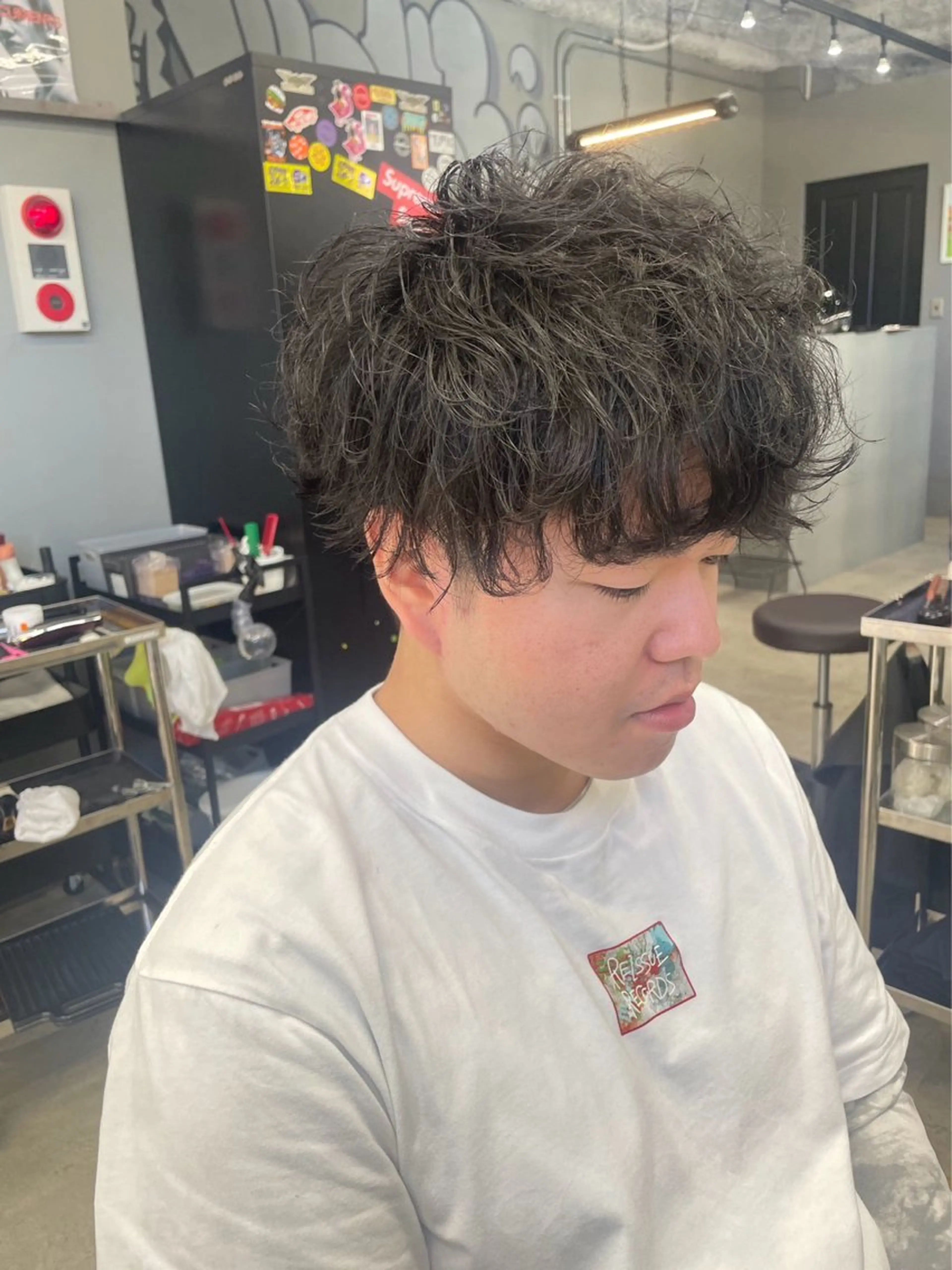 ショート パーマ メンズ カット パーマ メンズ専門サロン wokeのヘアスタイル