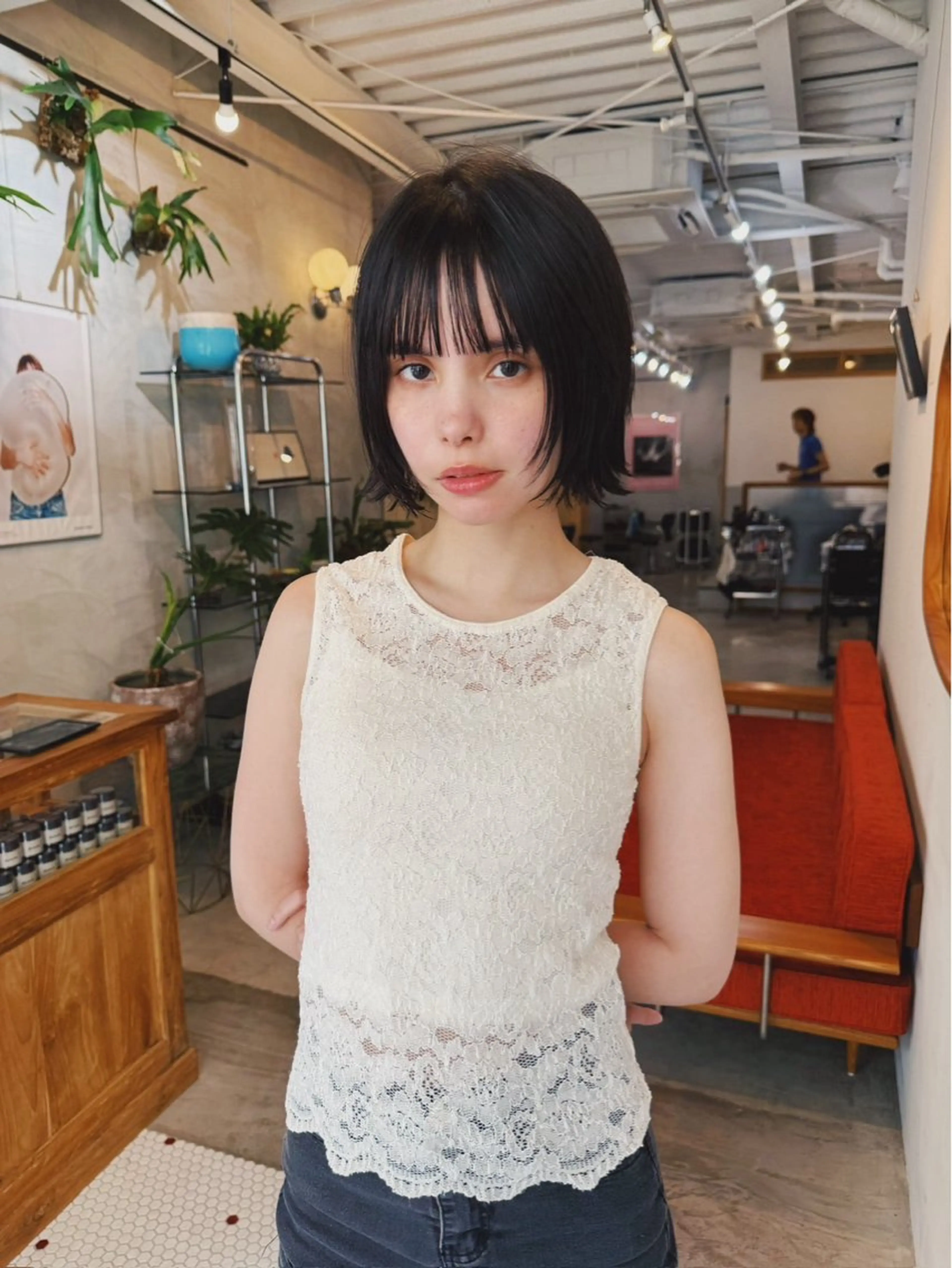 ミディアム モモセ ユメトのヘアスタイル