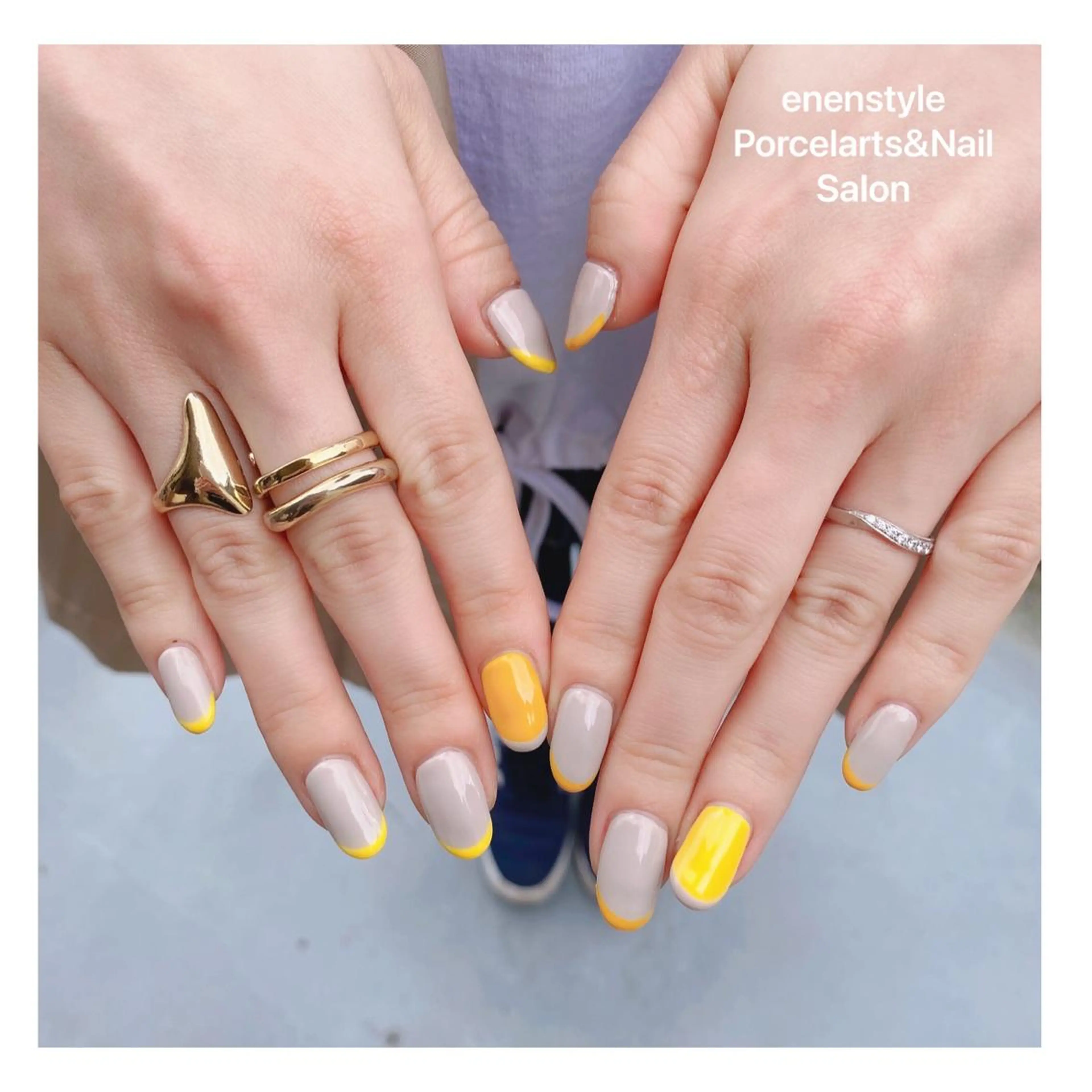 ミディアム ネイル ハンドネイル 👑enen style👑のネイルデザイン