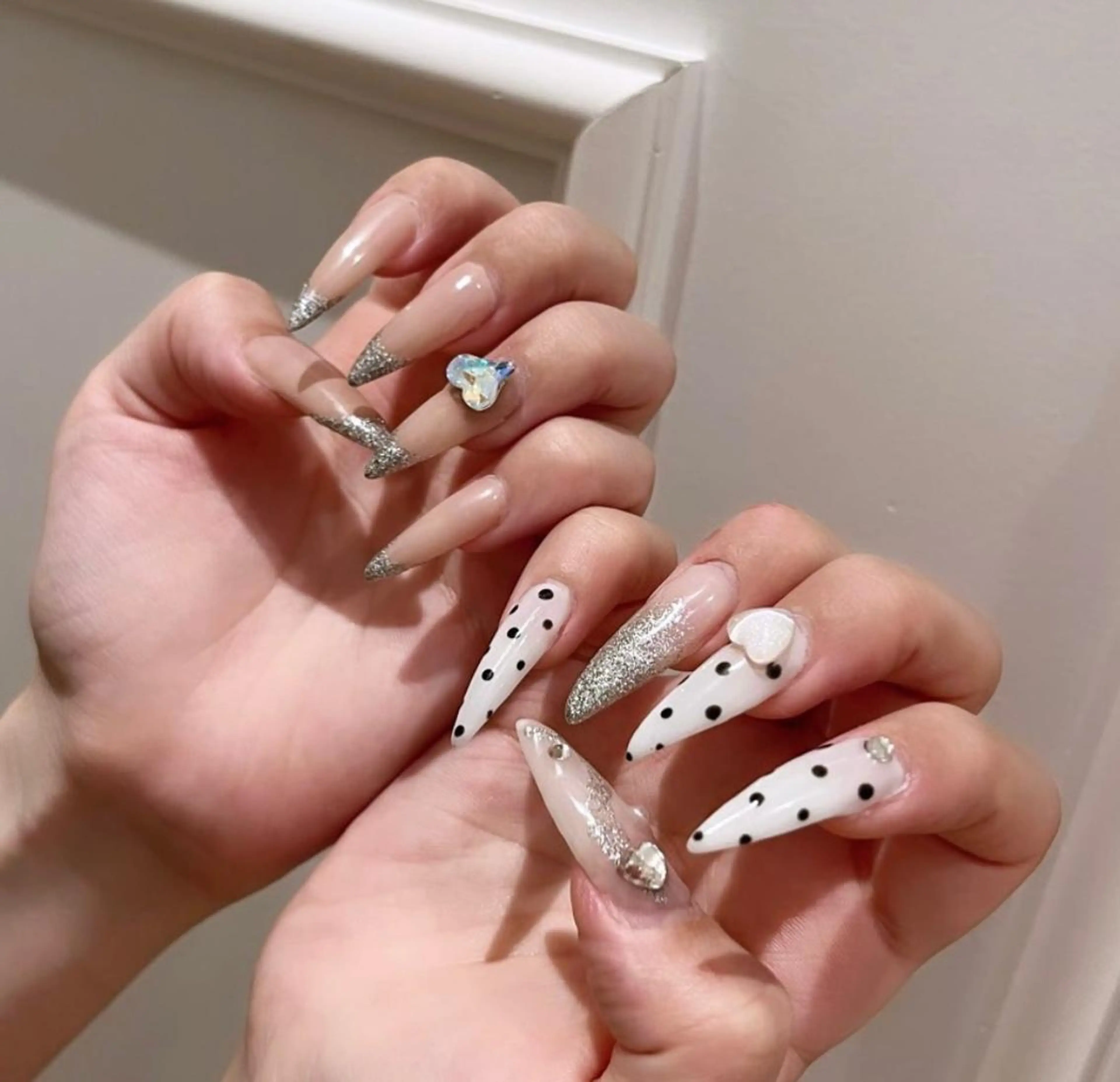 ネイル 長さ出し ガーリー ロングネイル スカルプネイル 春ネイル Lala nailのネイルデザイン