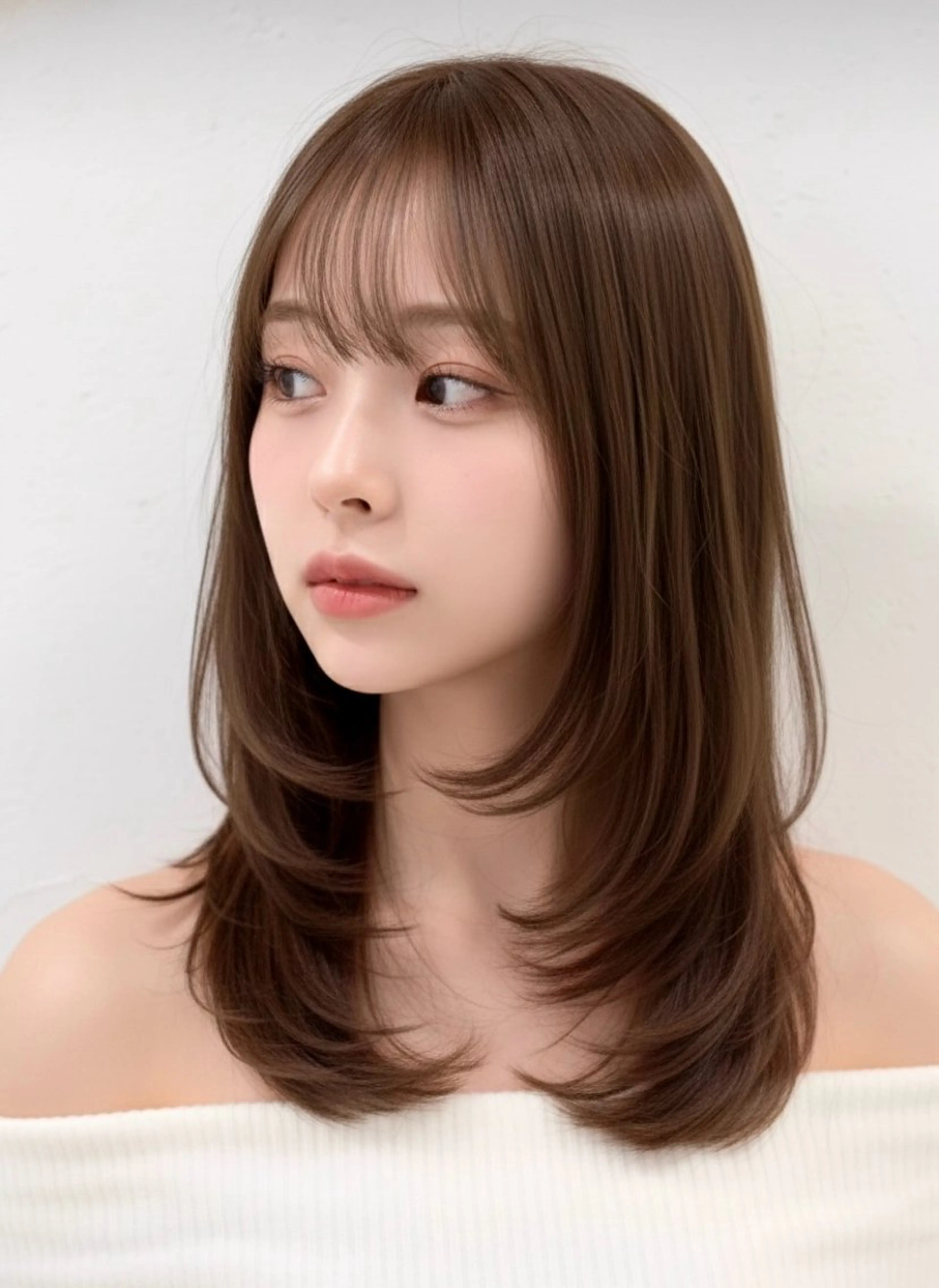 ミディアム 渋谷/ハッシュ レイヤーカット/会田のヘアスタイル